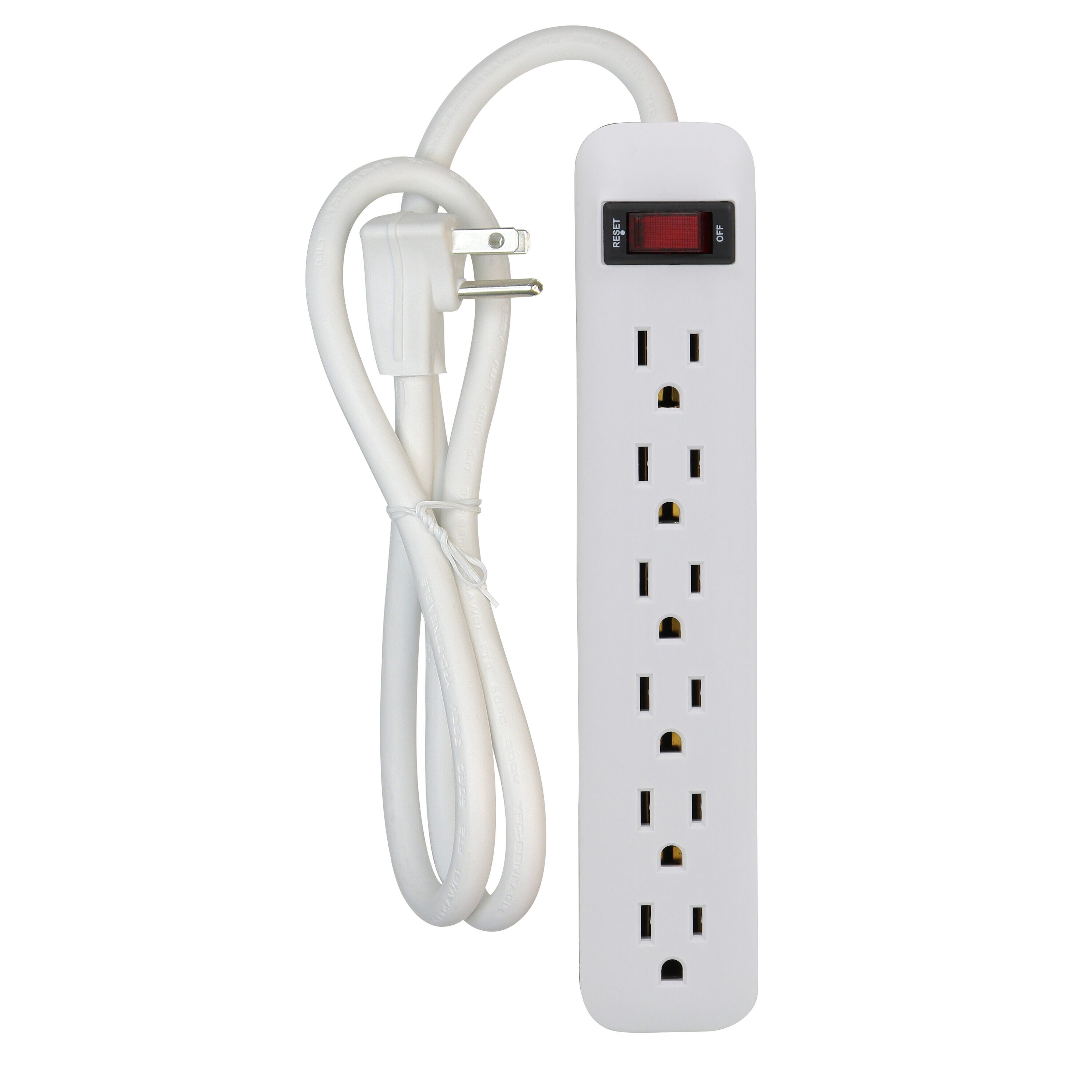 Utilitech 2-1/2-ft 6-Outlet Indoor White Power Strip in the Power ...