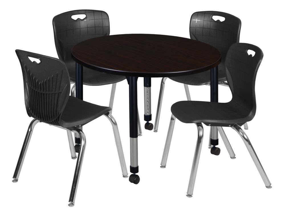 Regency TB36RNDMWAPCBK40BK Classroom Tables Brown 4-Person Training Table (36-in W x 34-in H)