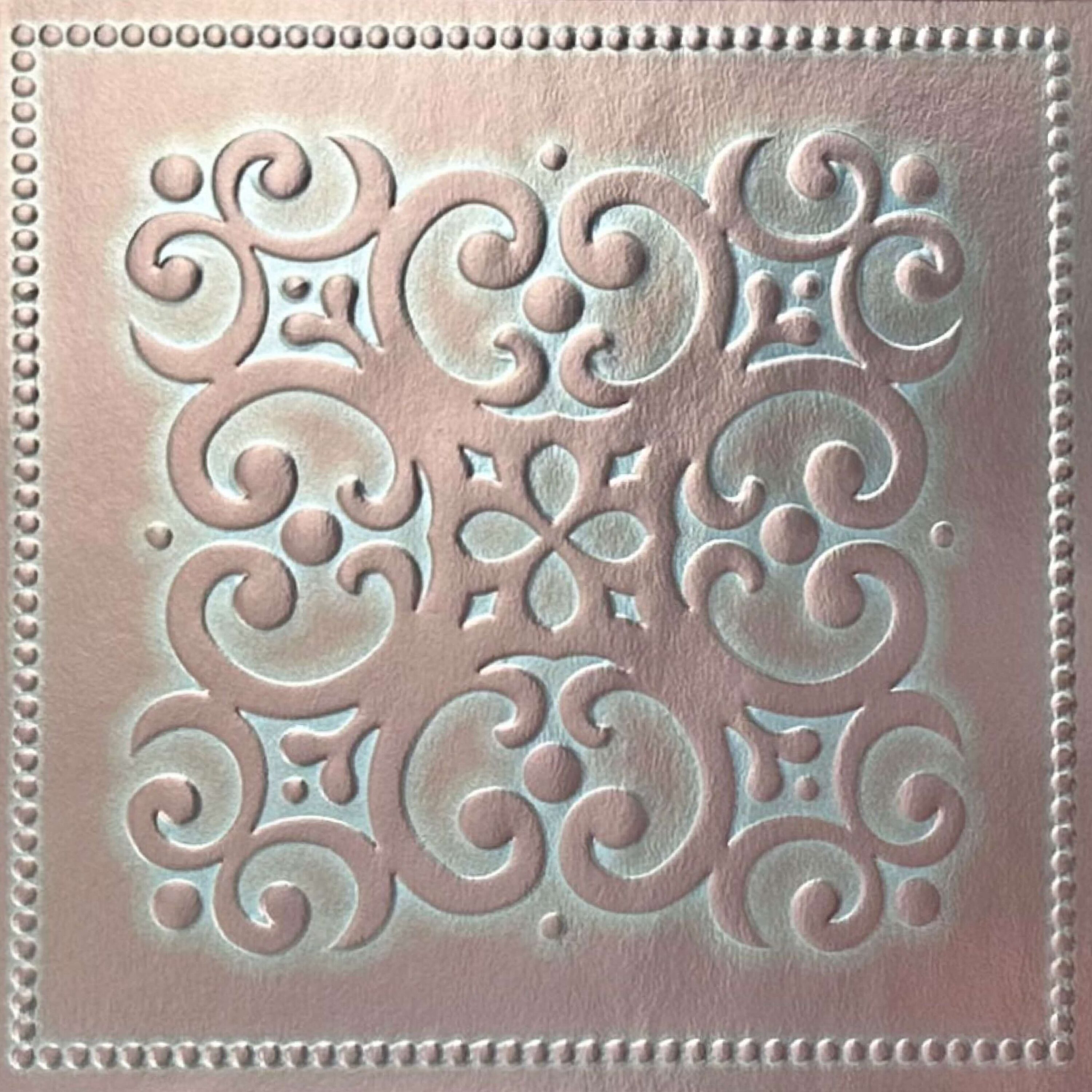Main Street Creations MSWT033627-24 10.67-Sq. Feet Copper Paper Textured Medallion Self-adhesive Peel and Stick Wallpaper