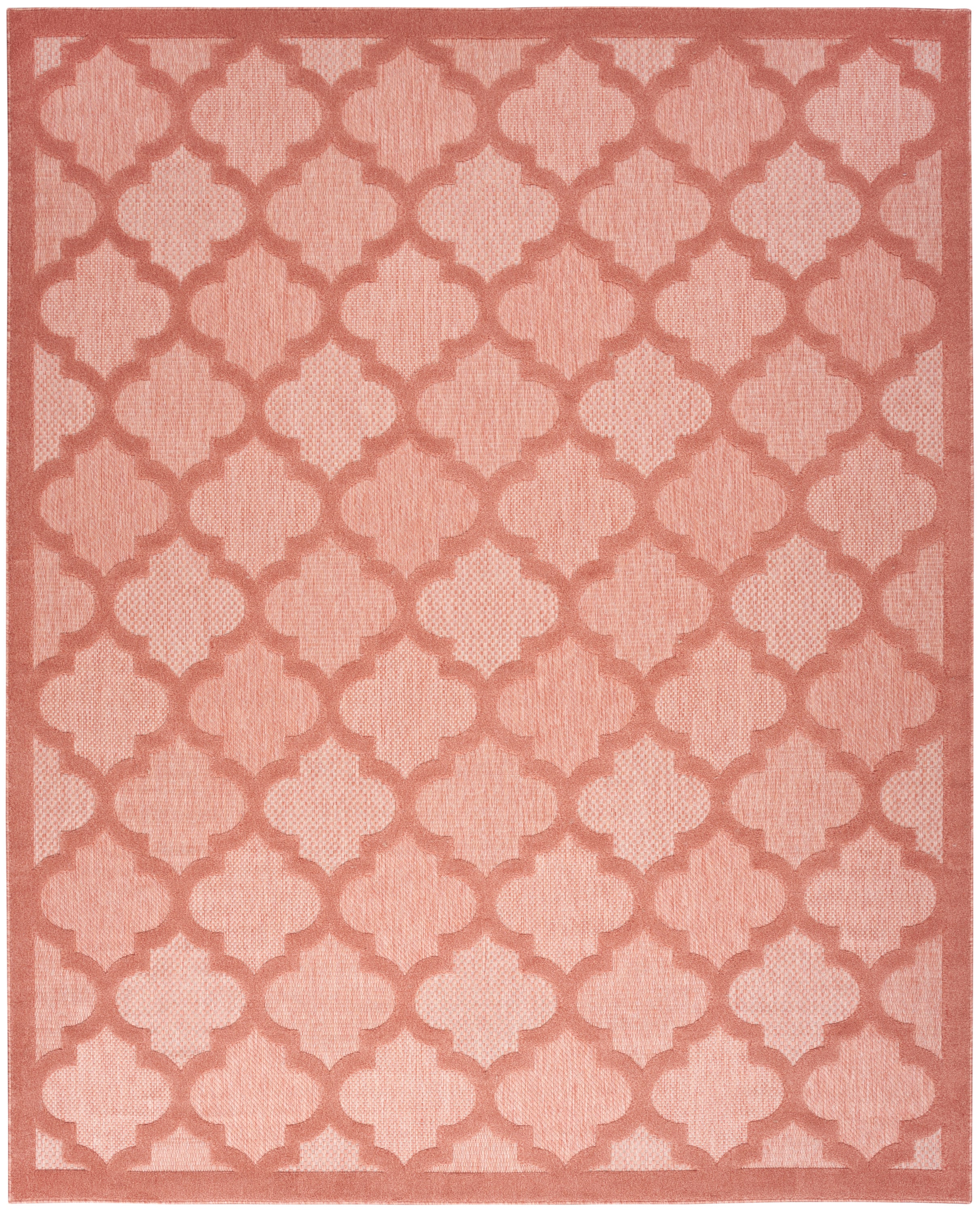 Coral and Orange Trellis 9' x 12' Synthetic Area Rug