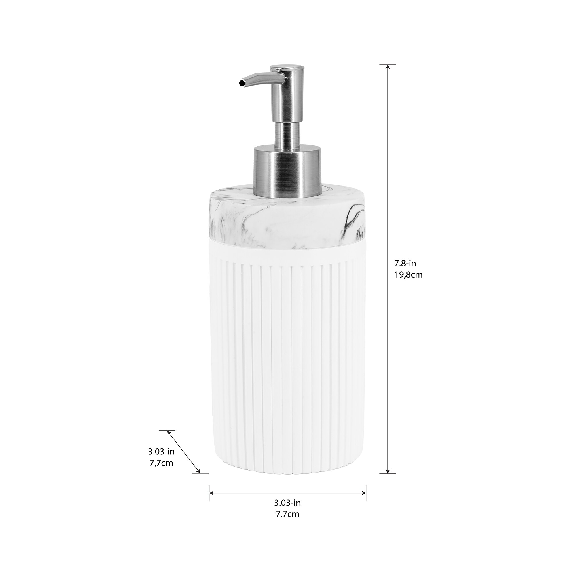 allen + roth White Marble 13 oz. Capacity Freestanding Soap and Lotion