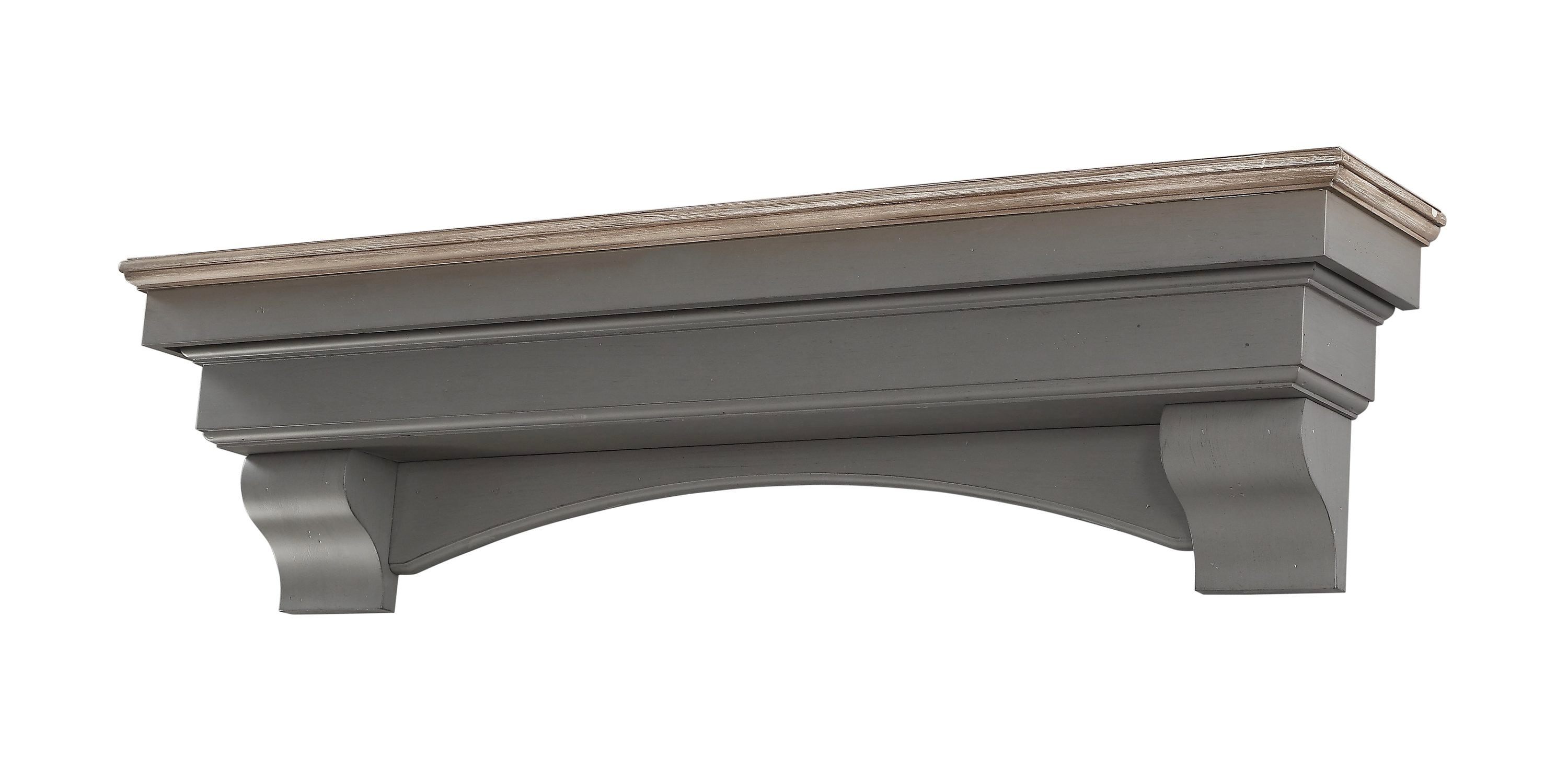 Pearl Mantels SSUP7249927L 72-in W x 15-in H x 10-in D Patio Distressed Birch Hollow MDF Traditional Fireplace Mantel