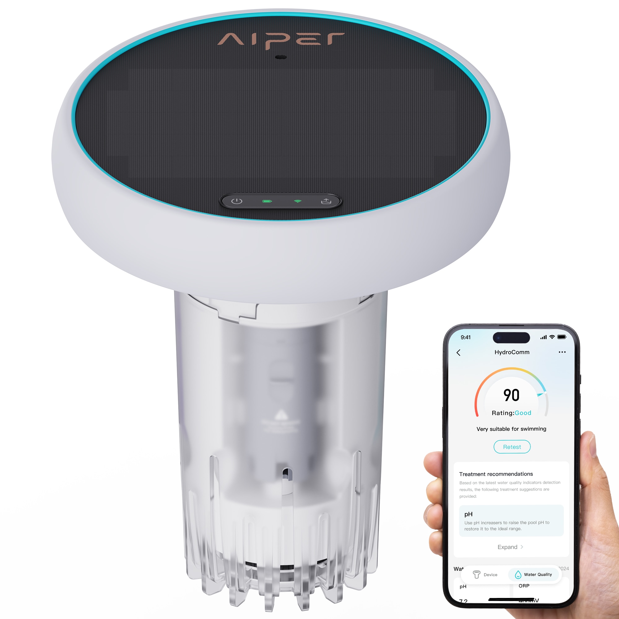 Aiper HYDROCOMM HydroComm Programmable Wireless Pool Chemical Monitoring System