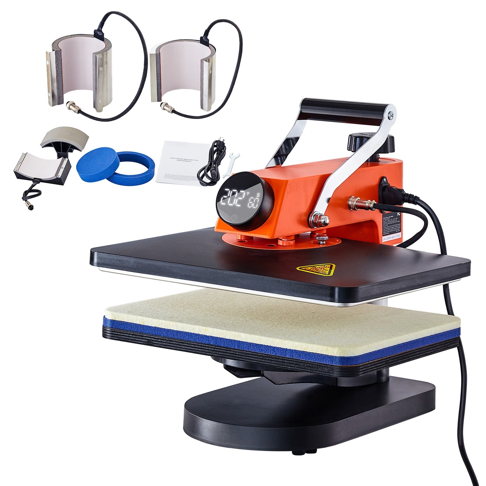 SVOPES SCYTSTHJY12100655V1 Heat Press Machine - 6 in 1 Heat Press Sublimation Machine for DIY T-Shirts/Hats/Mugs/Heat Transfer Projects 12x15 Multifunction Swing Away Heat Press with 360degree Tested toStandards