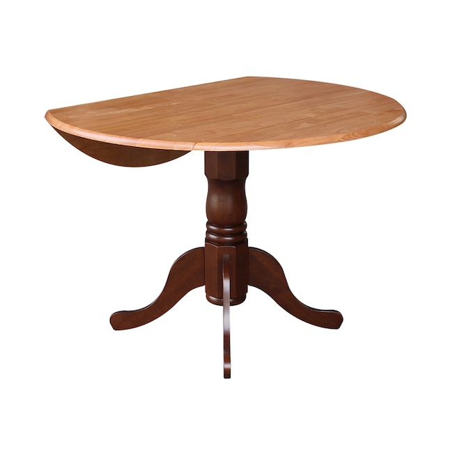 Cinnamon Wood Base In The Dining Tables, 36 Round Drop Leaf Pedestal Table