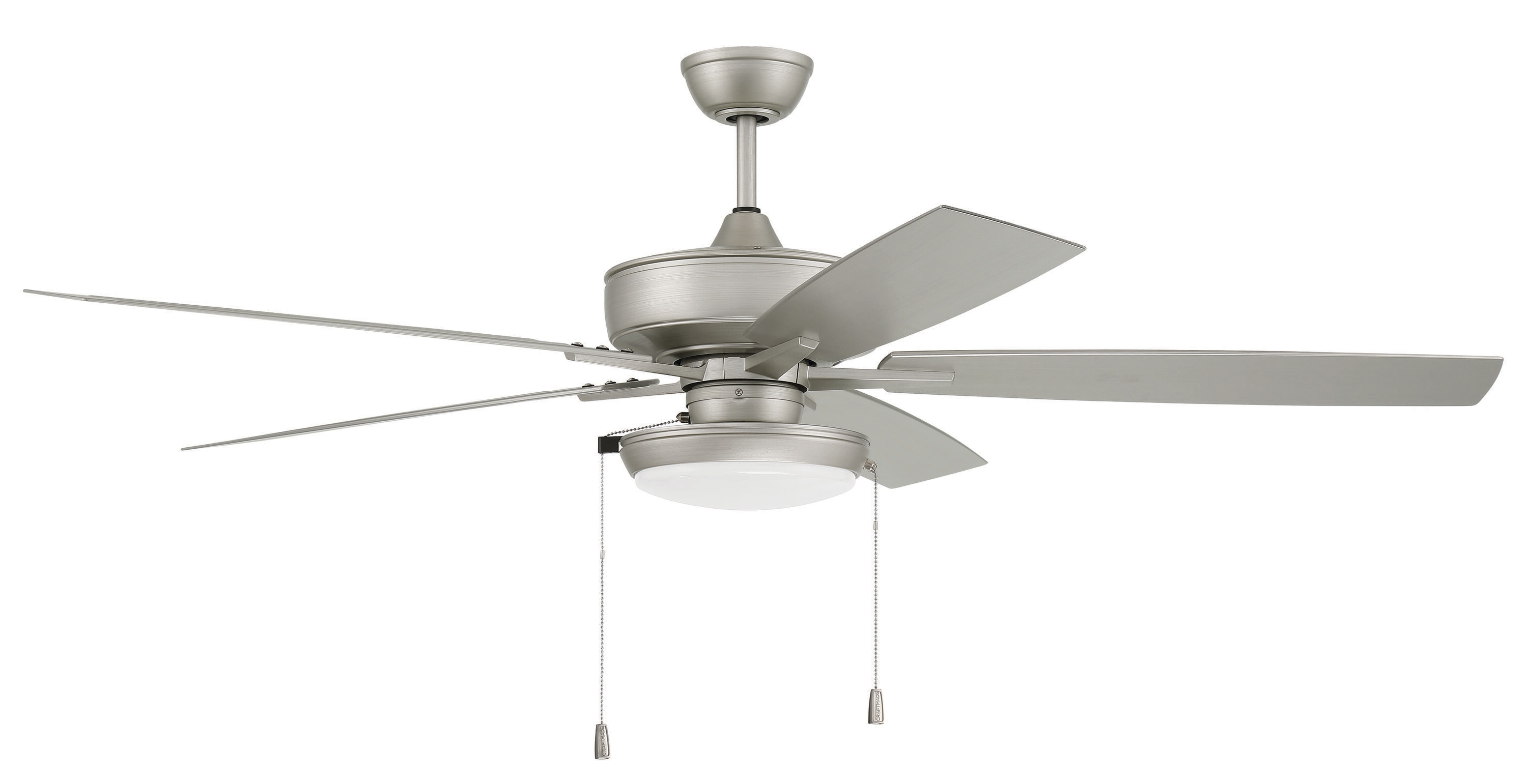 Craftmade OS119PN5 Outdoor Super Pro 60-in Integrated LED Outdoor Painted Nickel with Painted Nickel Blades Ceiling Fan With Light ( 5 -Blade )