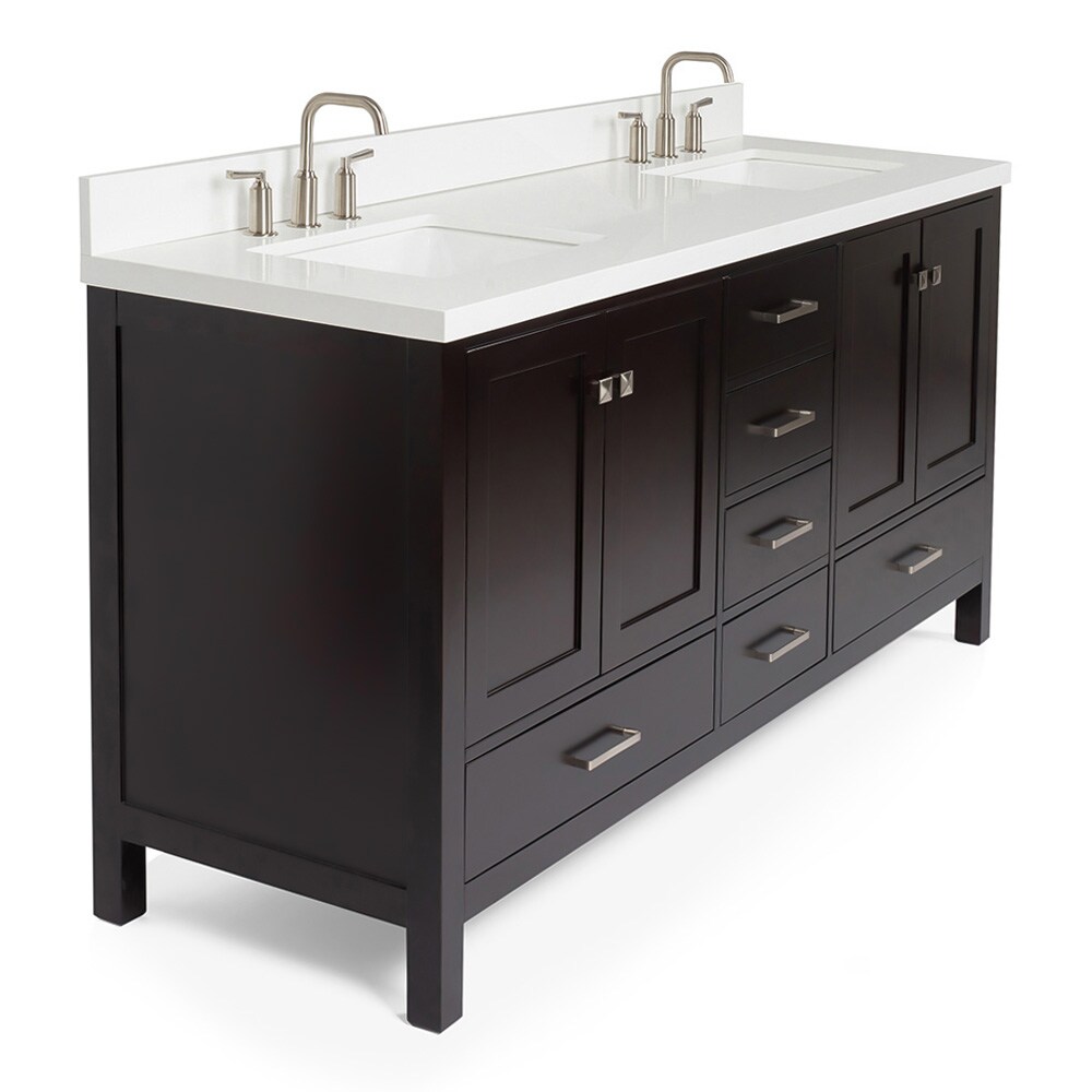  ARIEL Cambridge White Double Sink Bathroom Vanity 73