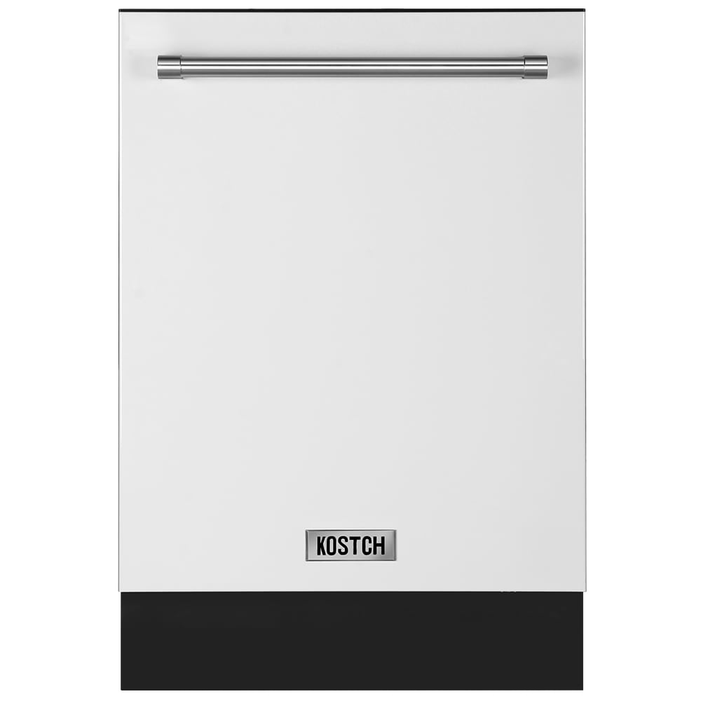 KOSTCH KOS-24DWH06H-W 24-in Top Control Built-in Dishwasher With Third Rack ( White ) ENERGY STAR, 47-Decibel Very Quiet Sound Level