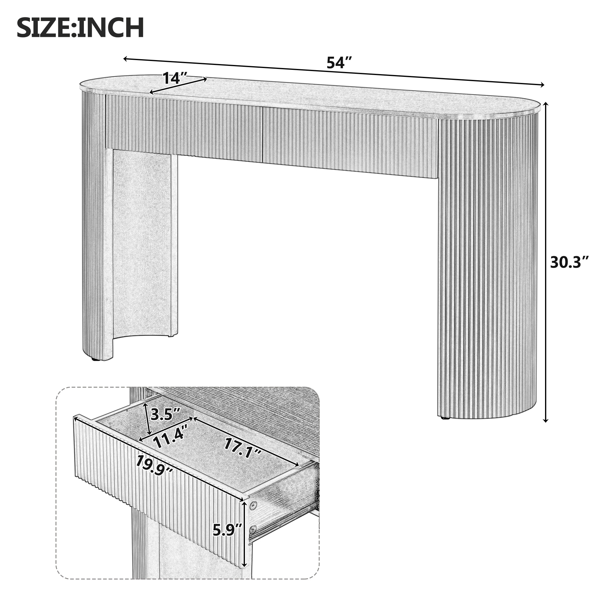 ModernLuxe N715P233435M Console-Sofa-Tables - View #3