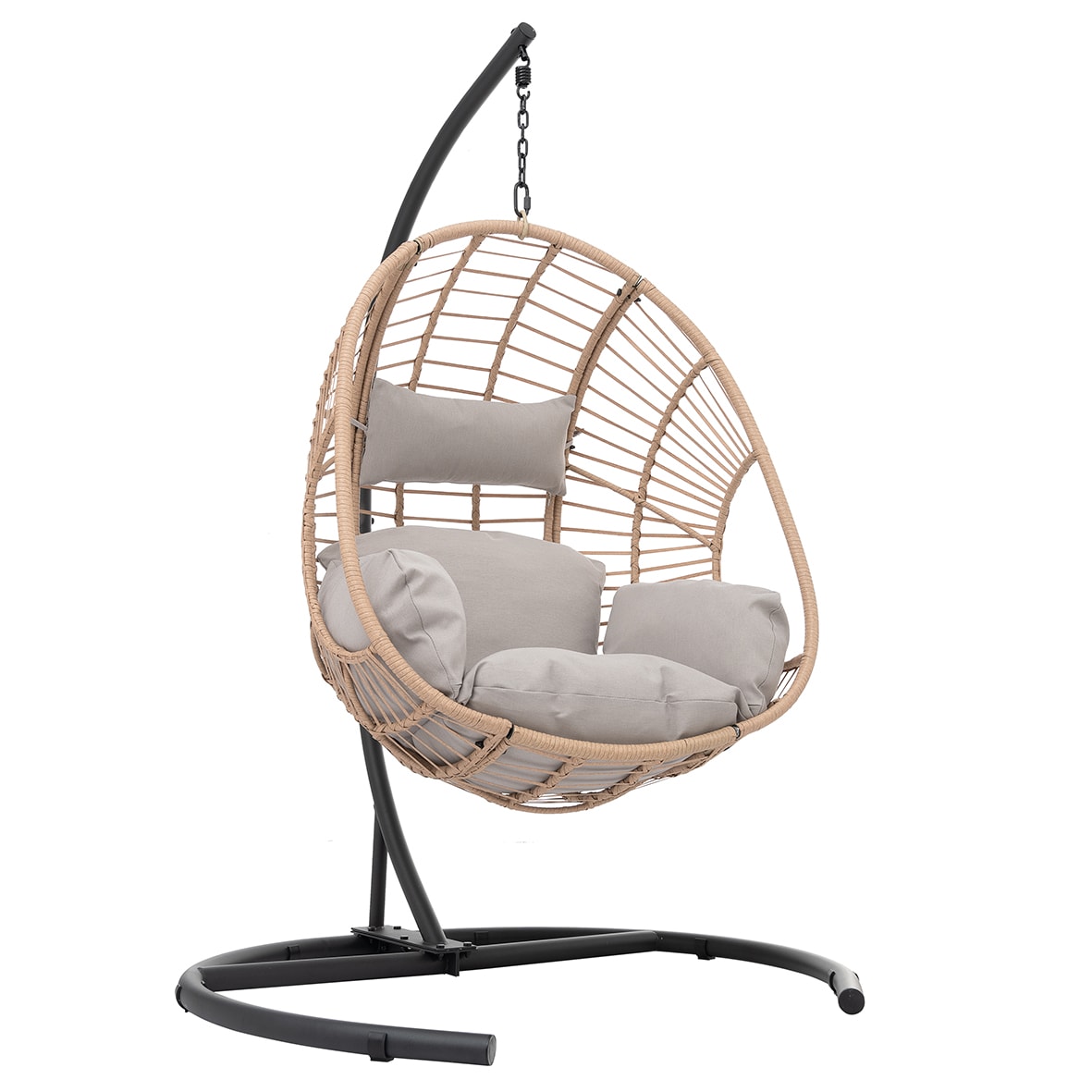 Gaierptone Hammocks/Egg Chair Beige Quilted Hammock with Stand in the ...