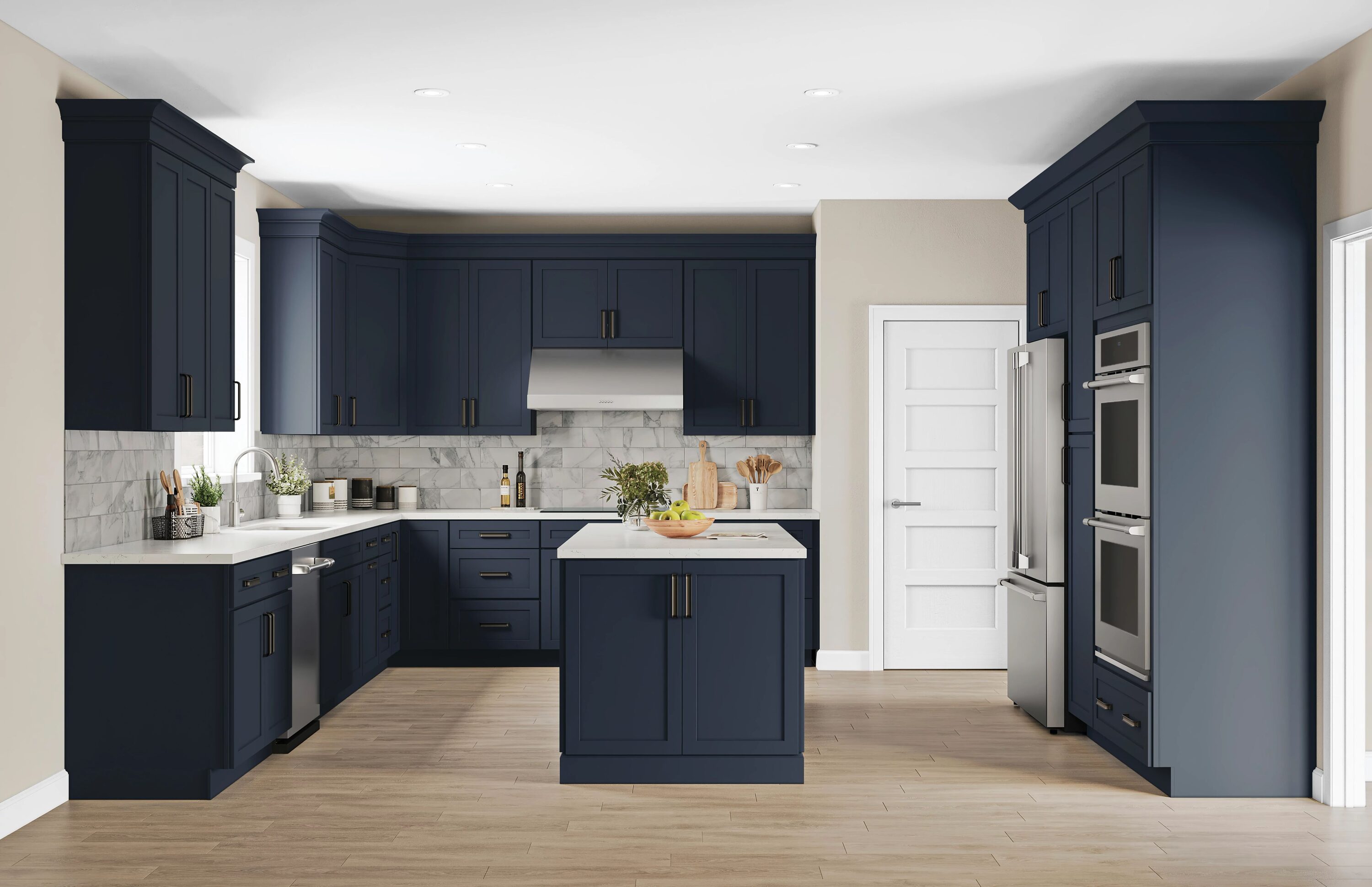 KraftMaid Momentum Deveron 12-in W x 34.5-in H x 24-in D Midnight 4 -Drawers Drawer Base Fully assembled Plywood Cabinet (Recessed Panel Shaker)