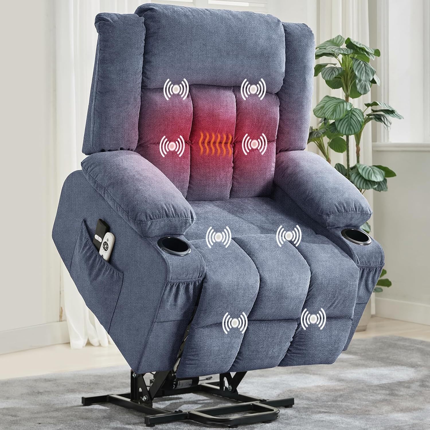 WhizMax LF-PHK-337TVMMR Transform your living space into a sanctuary of relaxation with our Oversized Recliner Chair featuring Heat and Massage functions. This recliner is perfect for unwinding after a long day or enjoying your favorite movie.