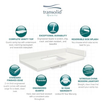 Transolid 49-in Natures Path Quartz Bathroom Vanity Top Transolid 49-in Natures Path Quartz Bathroom Vanity Top