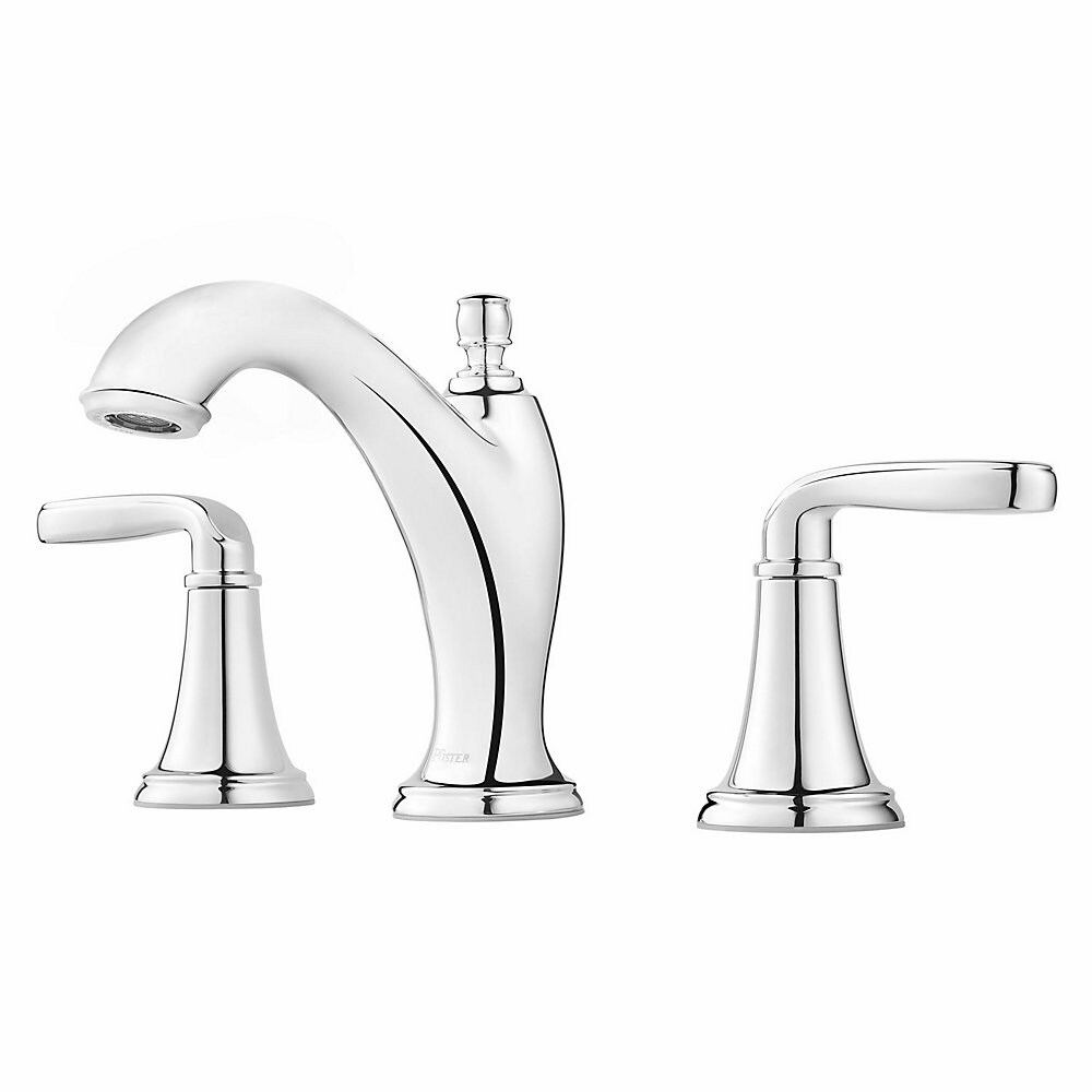 Pfister Northcott Polished Chrome Widespread 2 Handle Watersense Bathroom Sink Faucet With Drain 5725