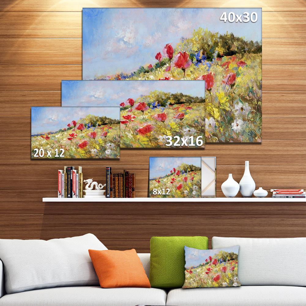 Designart 12-in H x 20-in W Floral Print on Canvas in the Wall Art ...