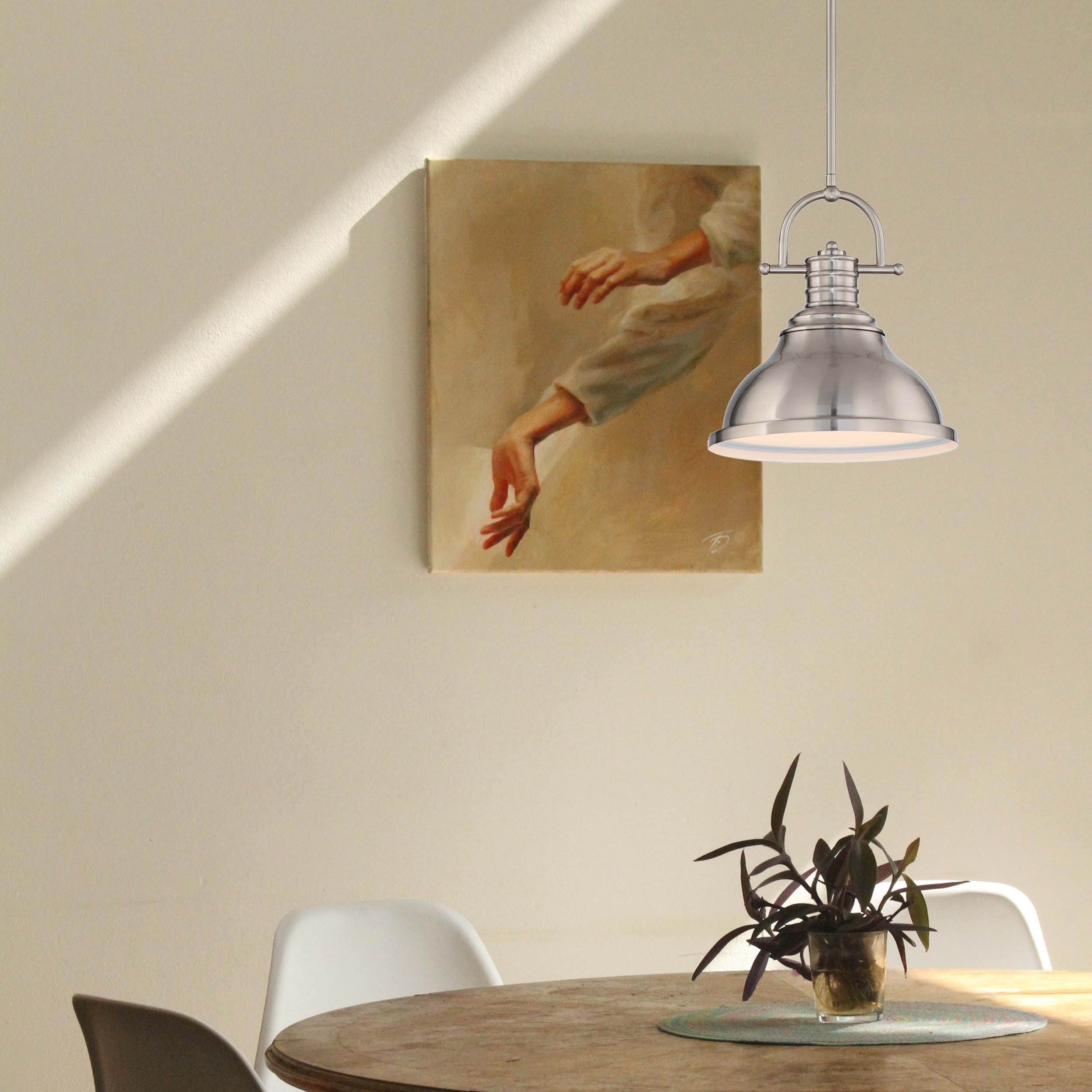 Brushed Nickel 12" Contemporary LED Pendant Light