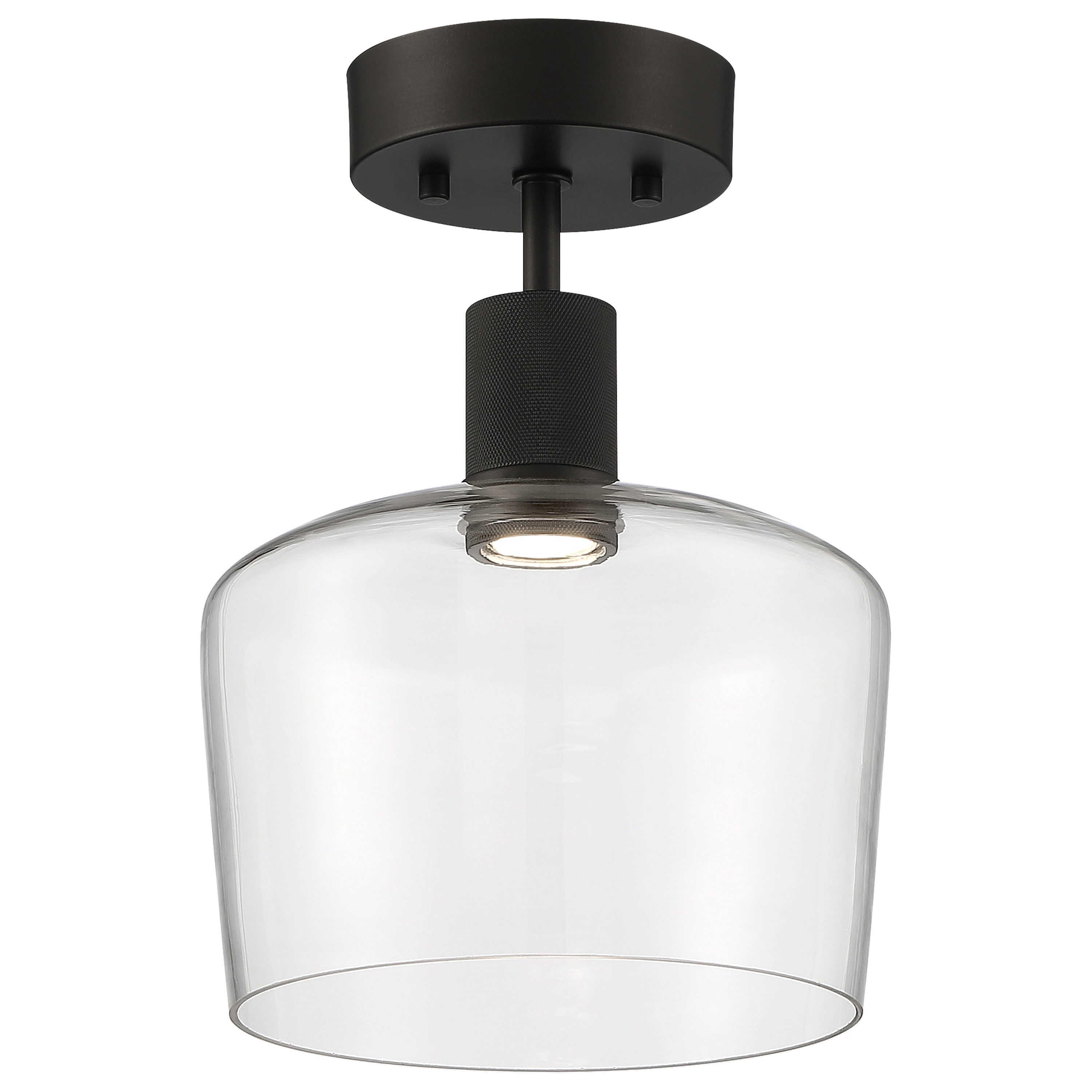 Access Lighting 63147LEDD-MBL/CLR Port Nine 1-Light Matte Black LED Semi-Flush mount light