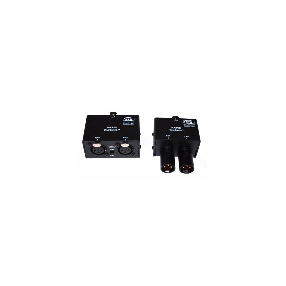  TCNCD354595 Energy Transformation Systems ETS-PA211 CineSnake Kit- Passive Audio- 48V Phantom Power Over Cat 5-Transmitter and Receiver