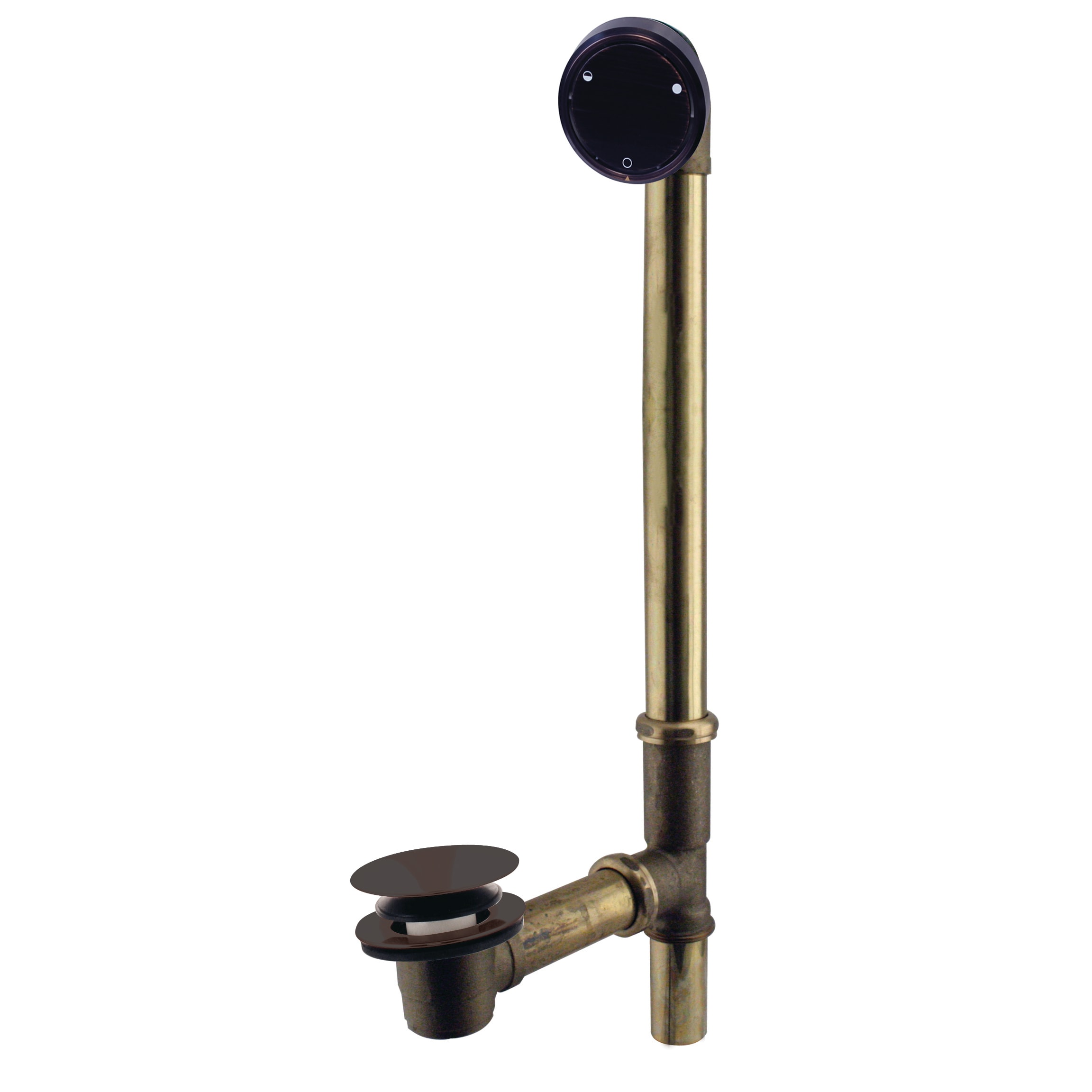 WESTBRASS 7931817CHM-12 Bath Waste and Overflow Patented Deep Soak-closing, Brass with Ada Approved Tip-toe Drain In Oil Rubbed Bronze