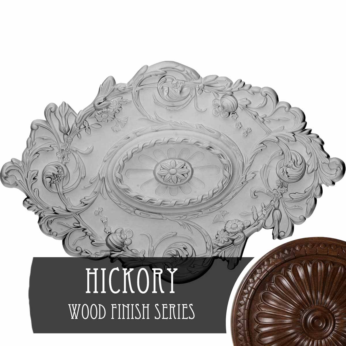 Ekena Millwork CM30SGHIS Strasbourg 20-in W x 30.5-in L Hickory Polyurethane Ceiling Medallion