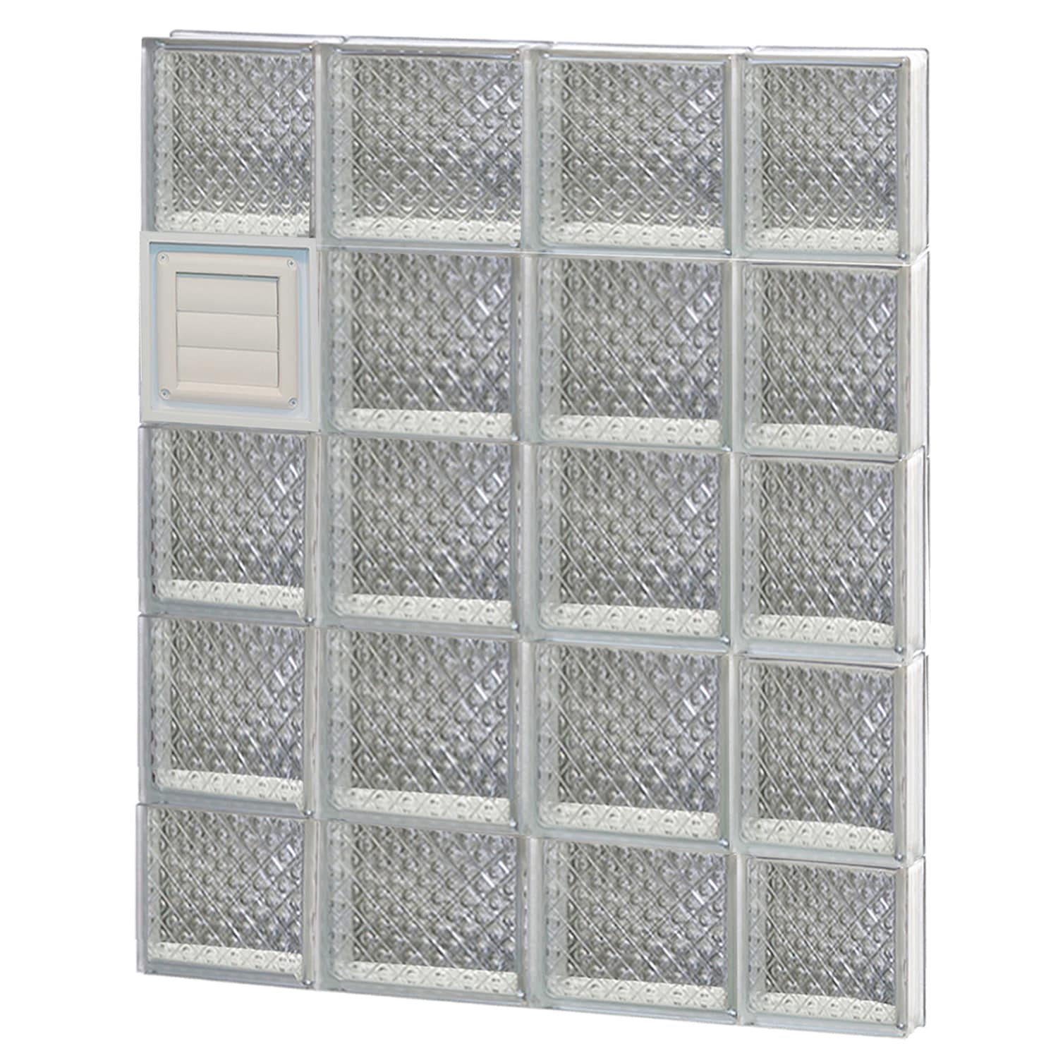 REDI2SET D2838DP Diamond Glass 27-in x 36-3/4-in Frameless Replacement Dryer vent Glass Block Window