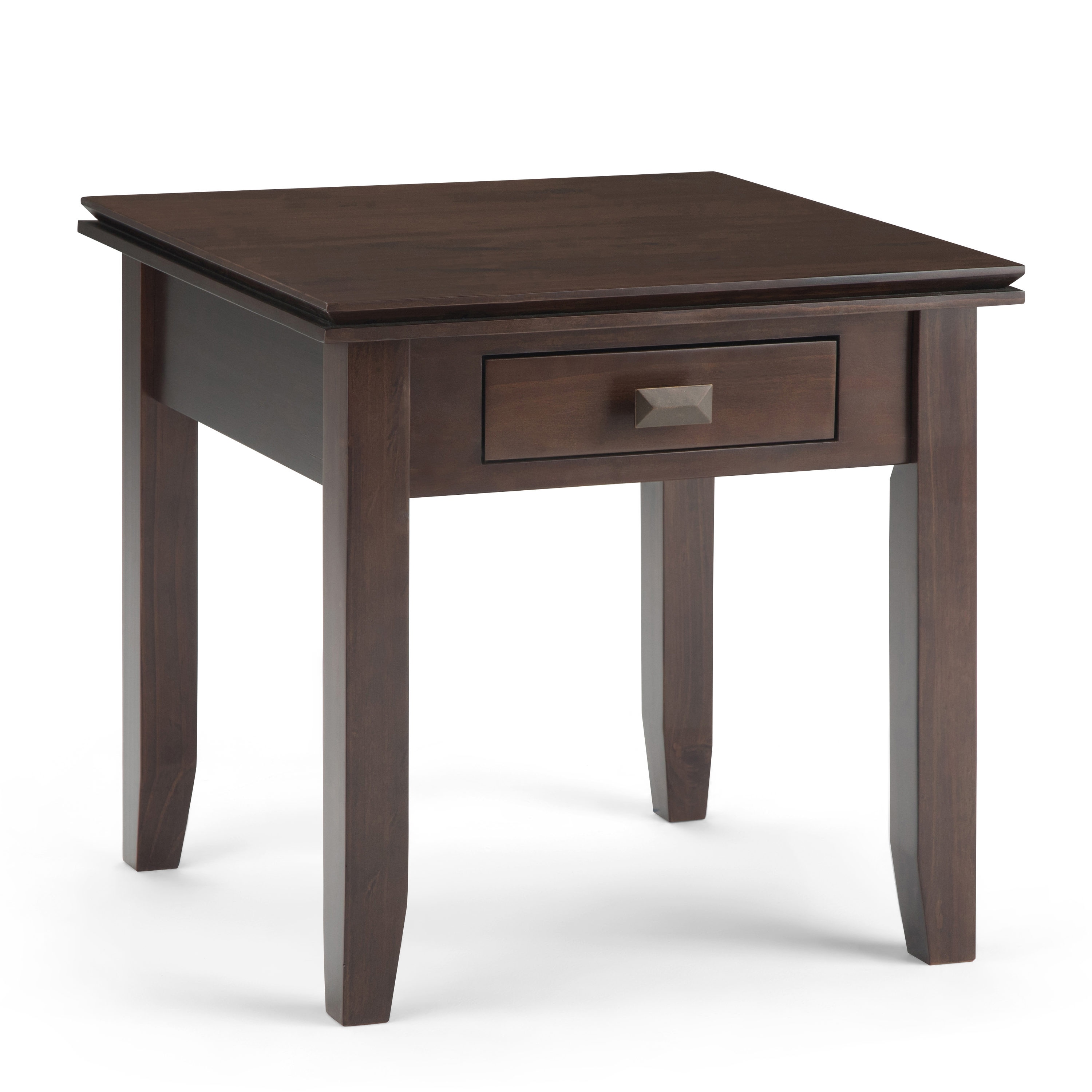 Simpli Home AXCHOL002-TB Artisan 20.5-Inches W x 20-Inches H Tobacco Brown Wood Square Modern End Table with Storage Assembly Required