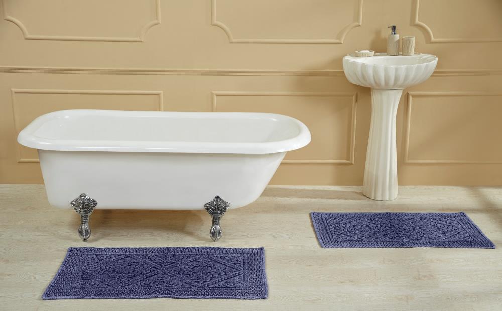 Better Trends Medallion Set 2pc Set Bath Rug 21-in x 34-in Beige/Natural  Cotton Bath Rug in the Bathroom Rugs & Mats department at