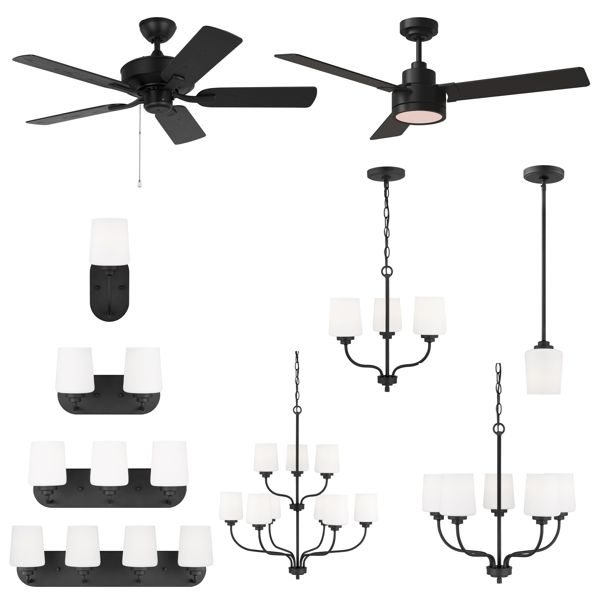 Generation Lighting   Windom Traditional Midnight Black Collection