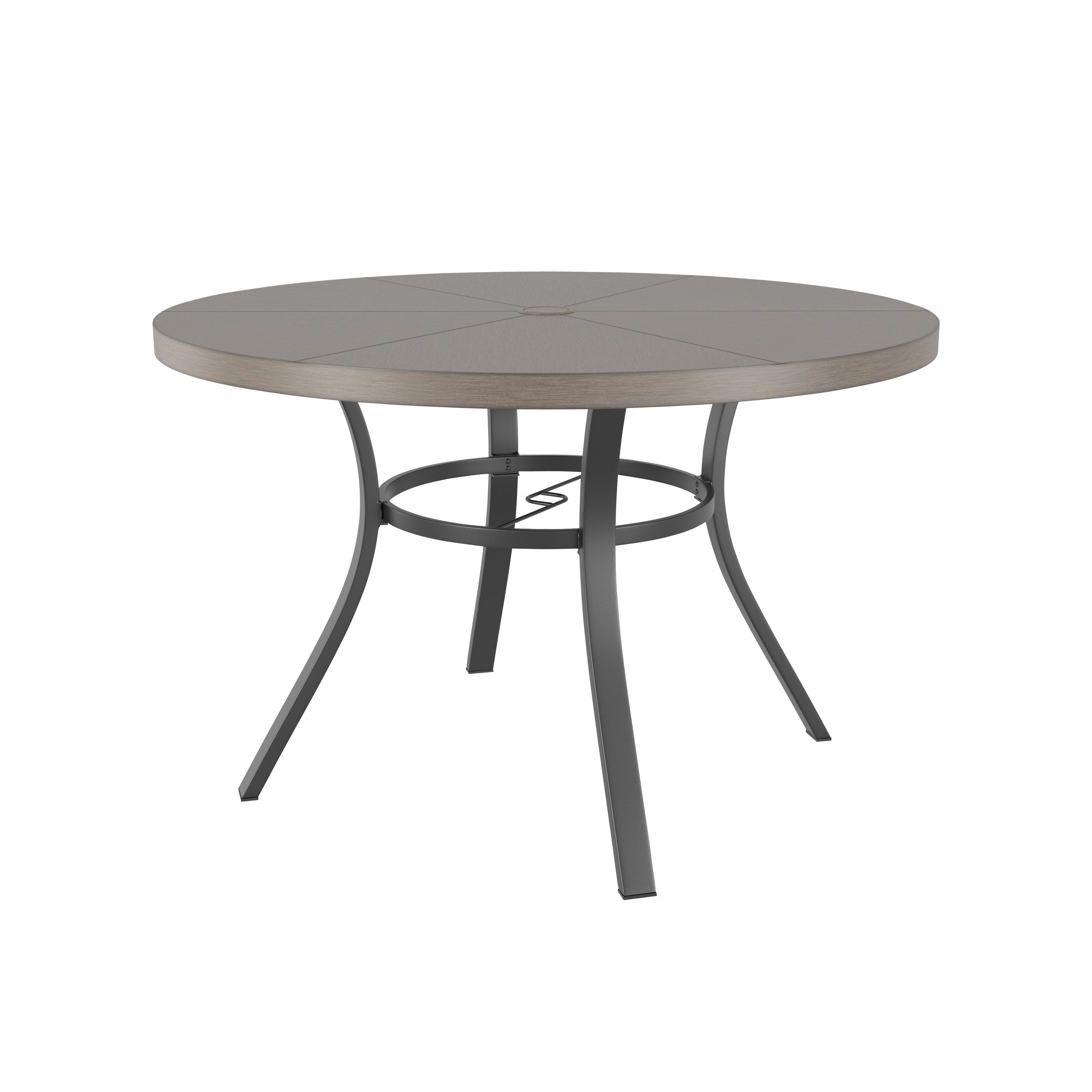 Style Selections Glenwood Round Outdoor, 42 Inch Round Patio Table With Umbrella Hole