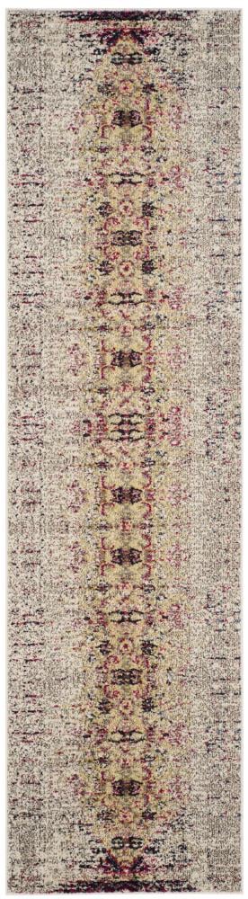 Safavieh MNC209R-26 Monaco Kimberly 2 x 6 (ft) Loomed Polypropylene Ivory/Pink Rectangular Indoor Distressed/Overdyed Vintage Runner rug