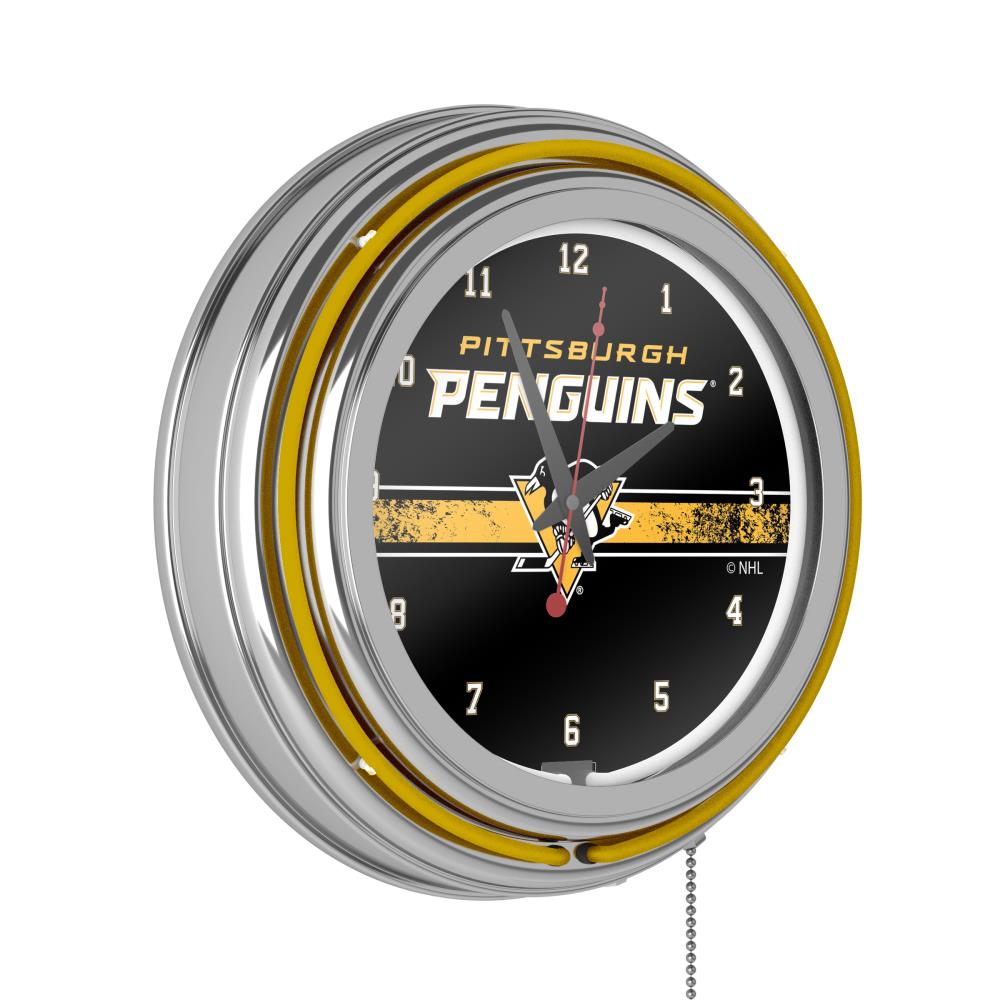 Trademark Gameroom NHL1400-PP2 Pittsburgh Penguins Clocks Analog Round Wall Modern