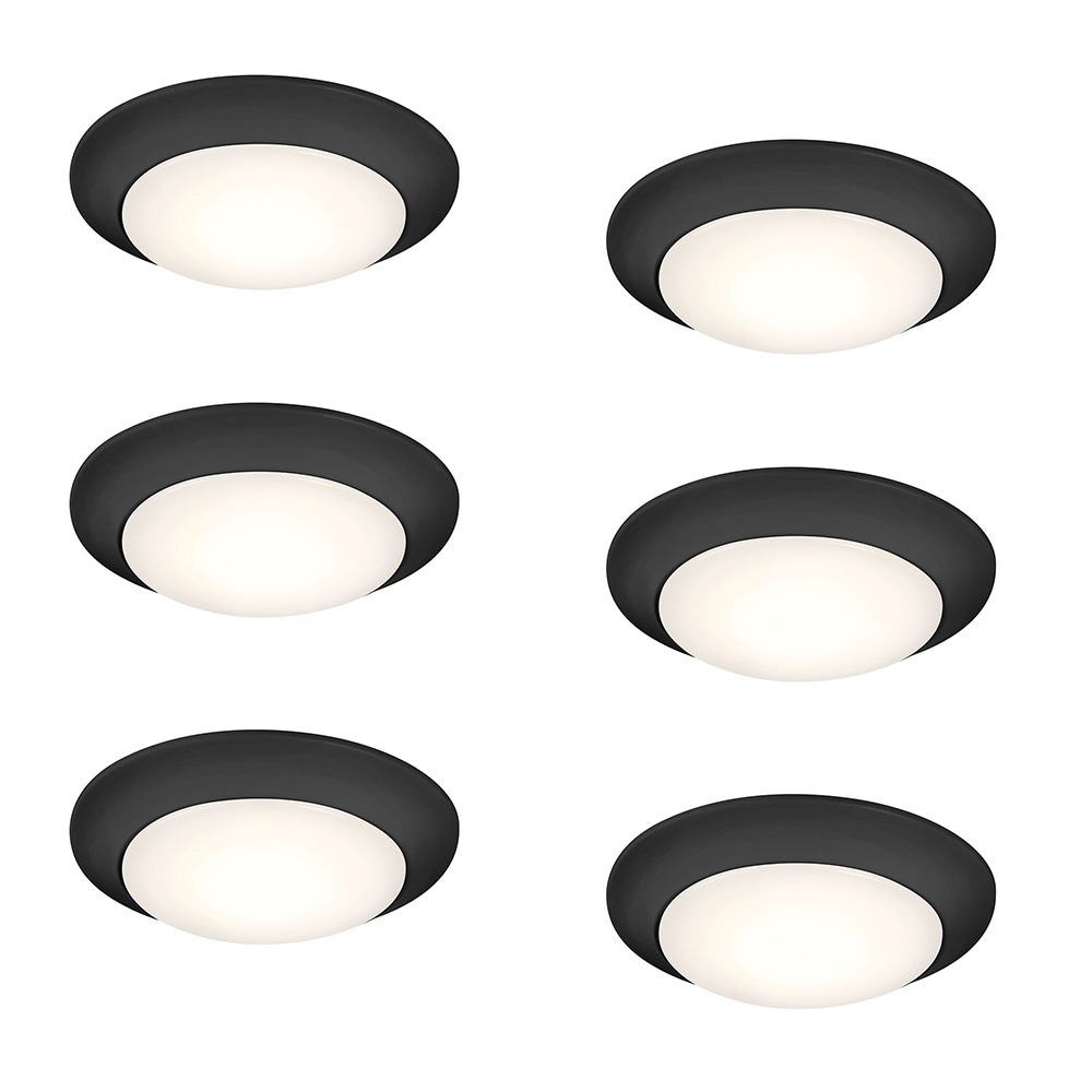 Designers Fountain EVDK710K50BK-6 DF CCT LED Ceiling Mount Lights 1 -Light 7-in Matte Black Indoor/Outdoor Integrated LED Flush Mount Light ENERGY STAR Certified