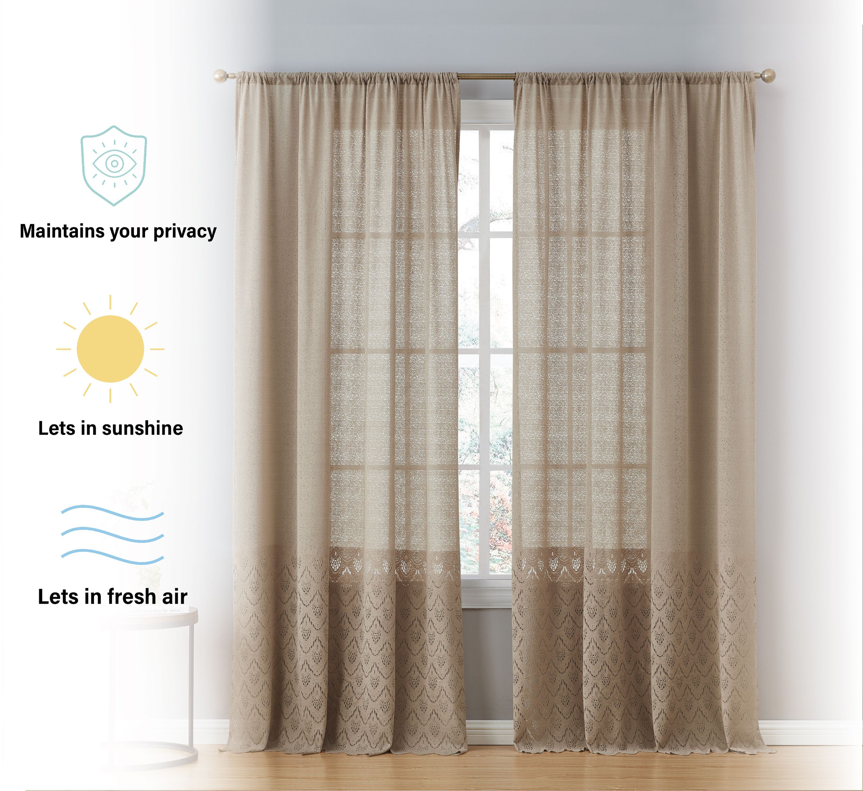 Totally Home Decor MNCO-LCE-84-TAUP curtains - View #5
