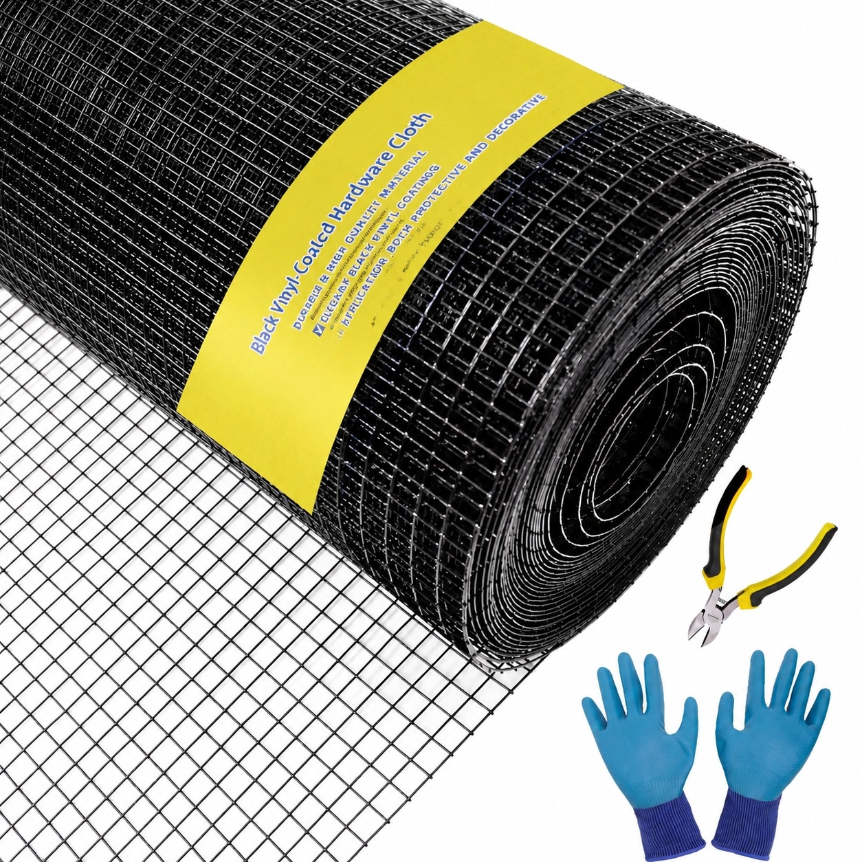 Afoxsos -  Black Hardware Cloth 1/2inch Mesh 36 in by 100 ft PVC Coated Steel Wire Mesh Roll for ...