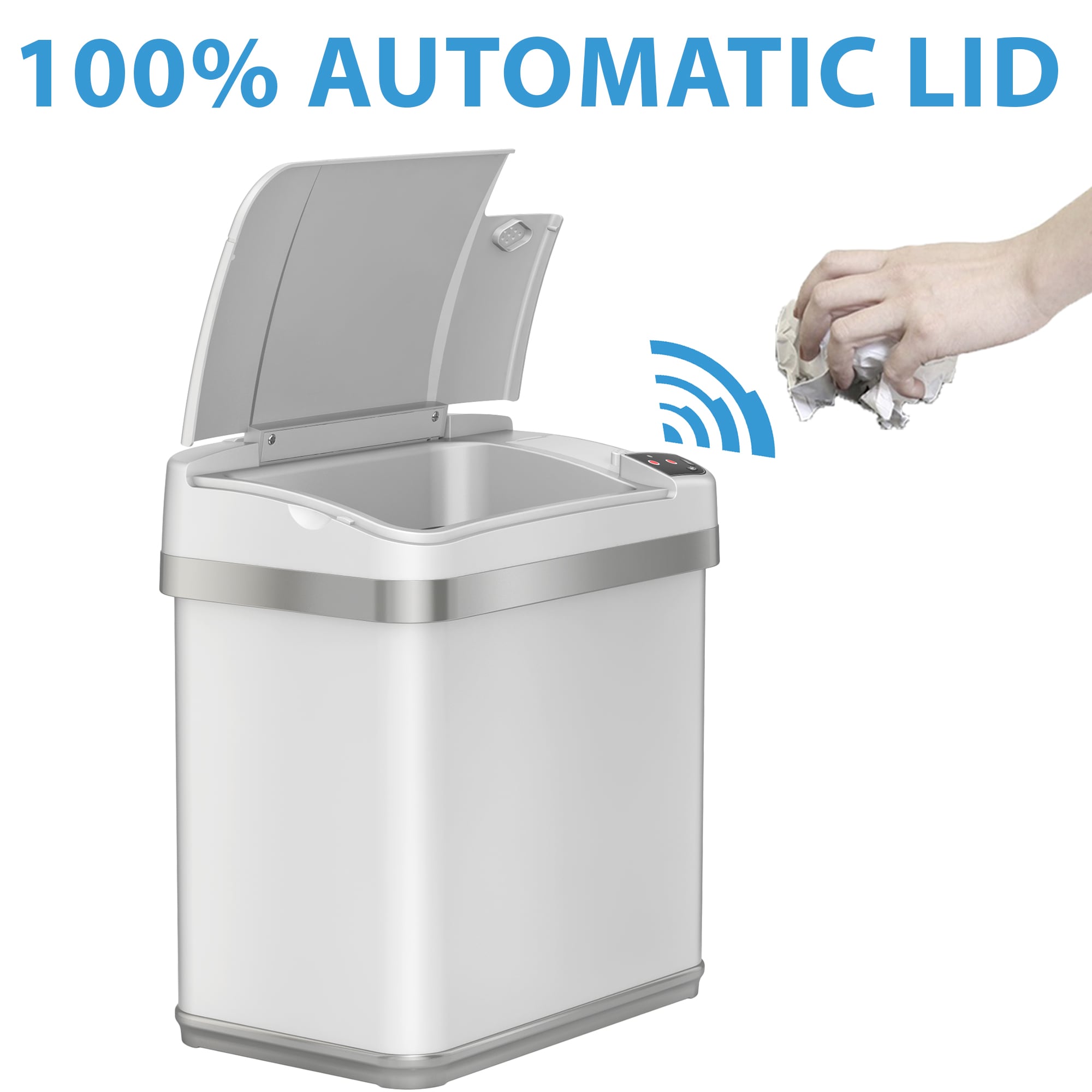 Kraus KTCS-10SS 13 Gallon Touchless Motion Sensor Trash Can - Stainless Steel
