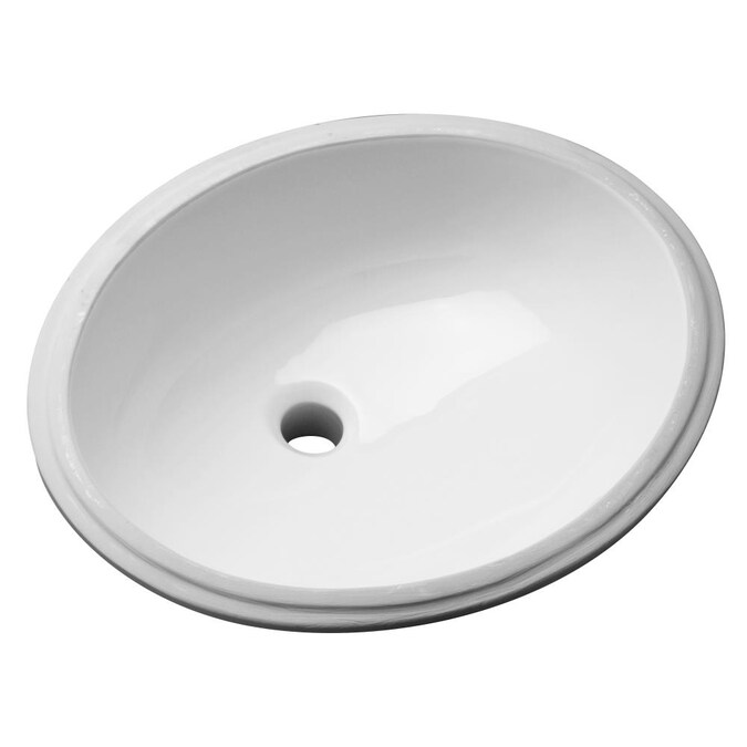Zurn White Undermount Oval Bathroom Sink 16 In X 19 The Sinks Department At Com - How To Install An Oval Bathroom Sink