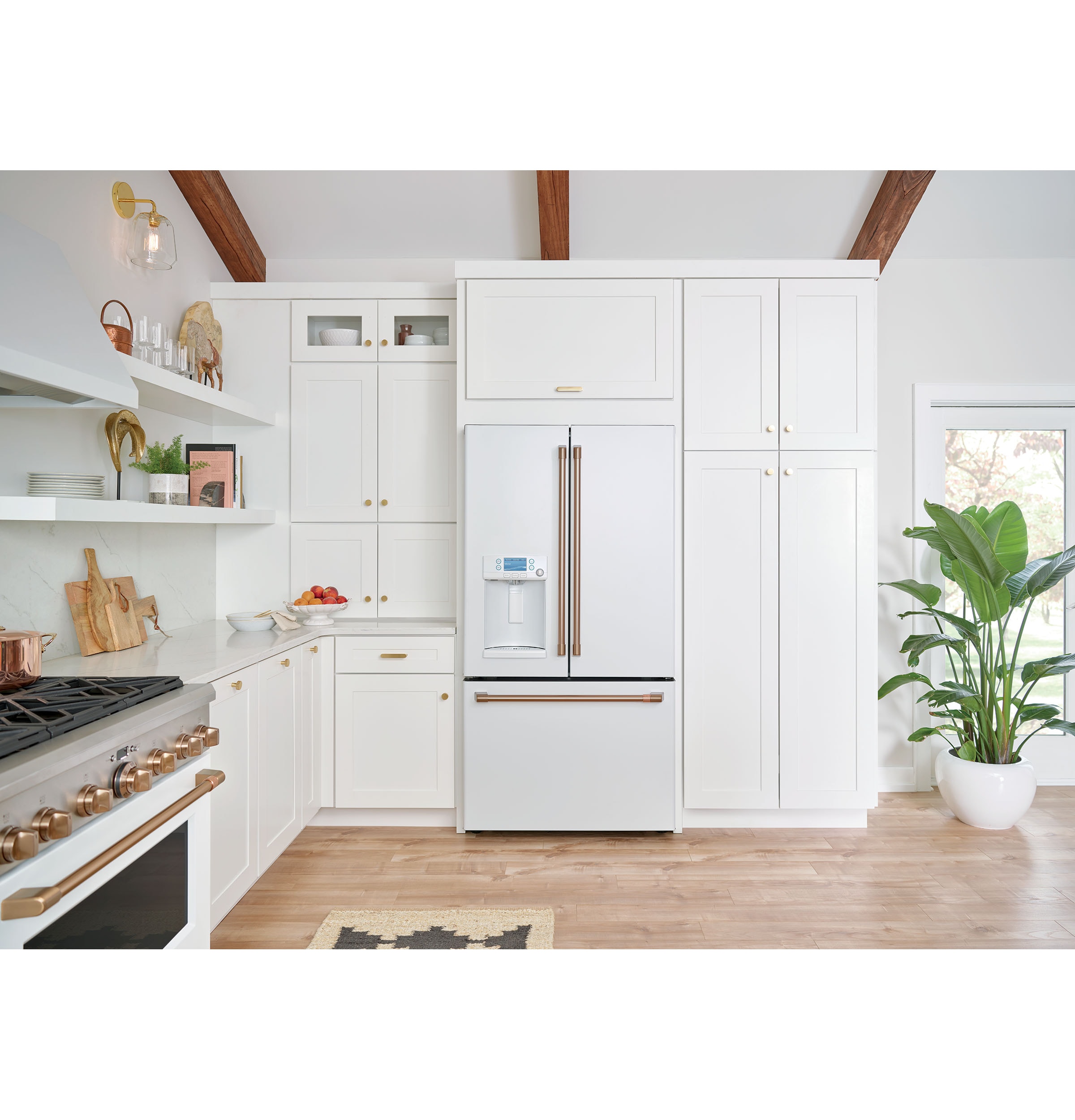 Cafe 36 in. 27.8 cu. ft. Smart 4-Door French Door Refrigerator