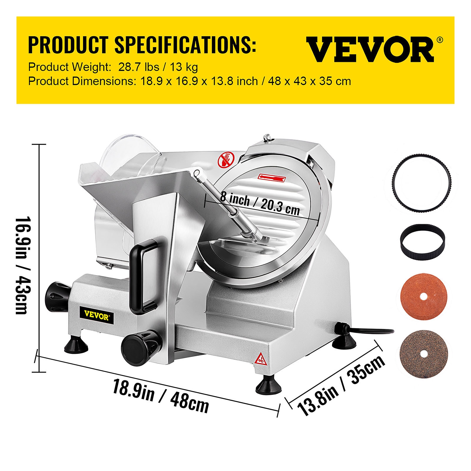 VEVOR Commercial Can Opener, 18.9/48cm Long, Stainless Steel