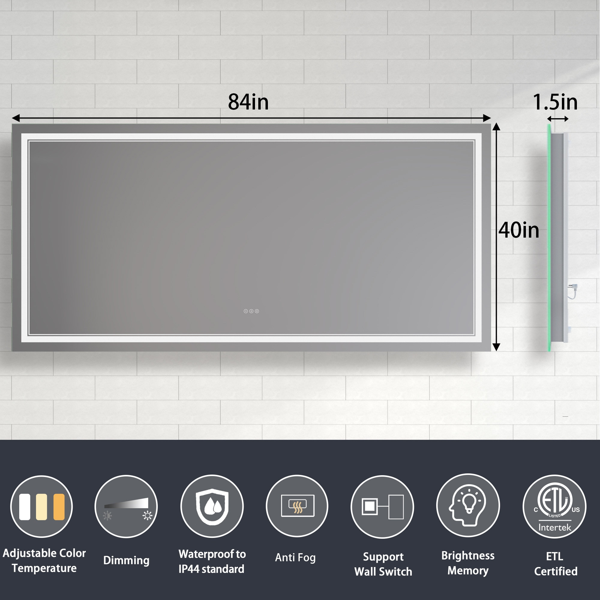 ExBrite EXBM5536V12 Framed-Bath-Mirrors - View #2