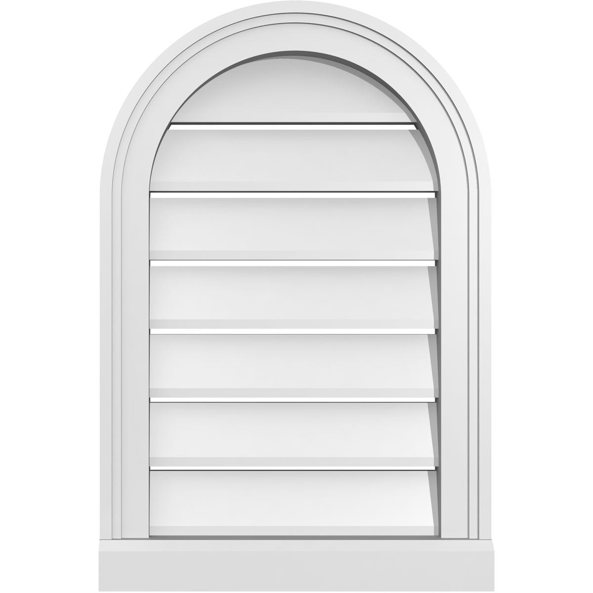 Ekena Millwork GVPRT16X2403SF 16-Inches x 24-Inches Off-white Round top PVC Gable Louver Vent