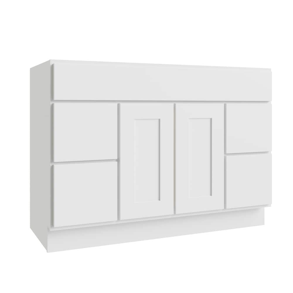 RELIABILT L10-V48DD Parkstone 48-in White Bathroom Vanity Base Cabinet without Top