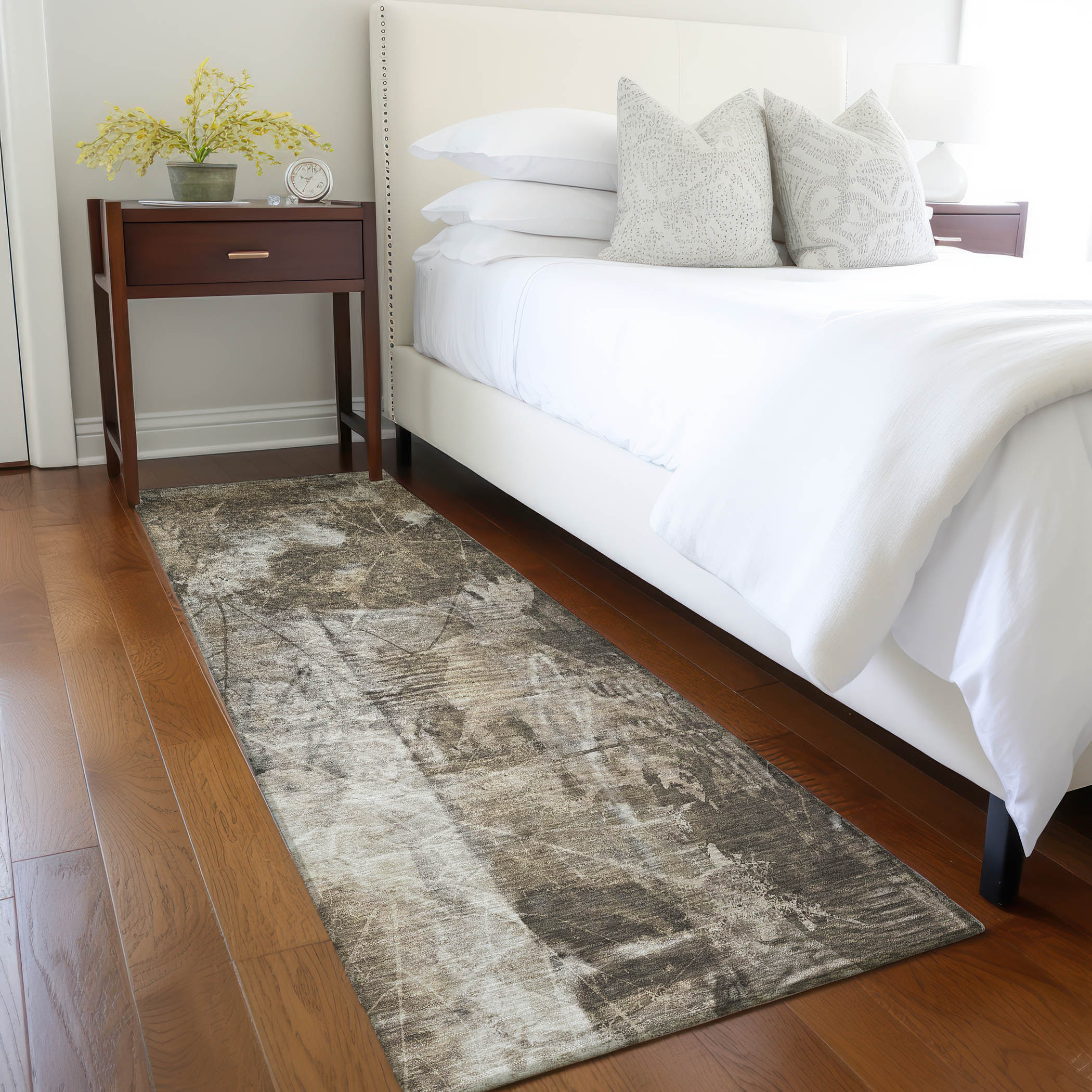Addison Rugs ACN560TP2X8 Chantille ACN560TP 2 x 7 (ft) Polyester Taupe Rectangular Indoor/Outdoor Floral/Botanical Farmhouse/Cottage Machine washable Area rug