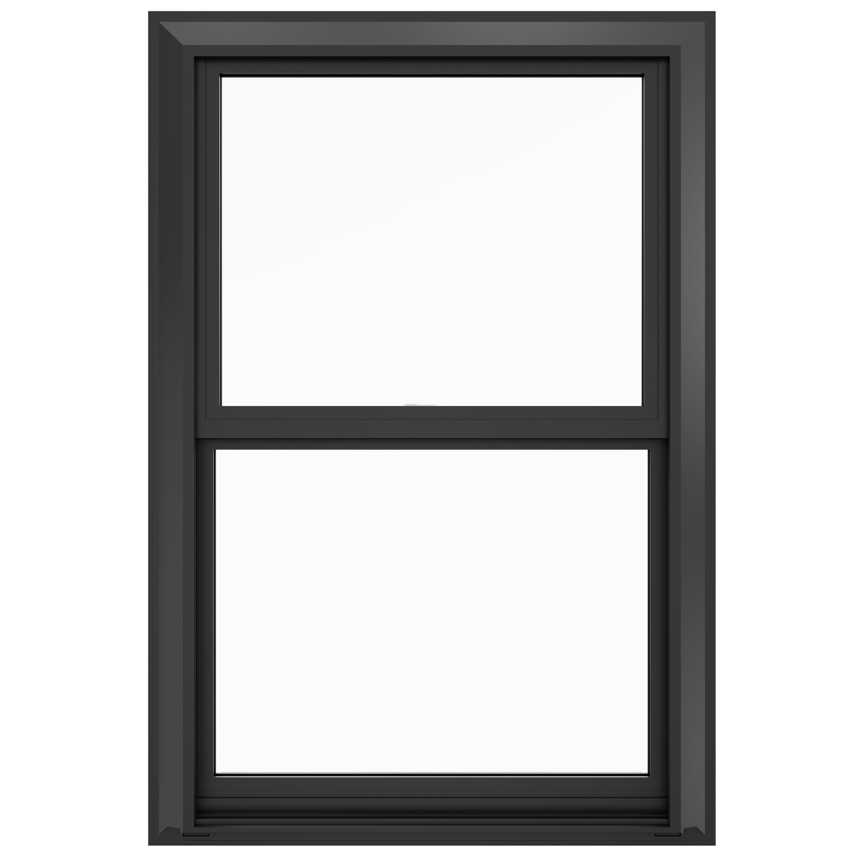 JELD-WEN LOWOLJW247400006 FiniShield V-4500 21-1/2-in x 32-1/2-in Black White Vinyl New construction Double Hung Window Low-E argon Double Pane Glass (Full Screen Included)