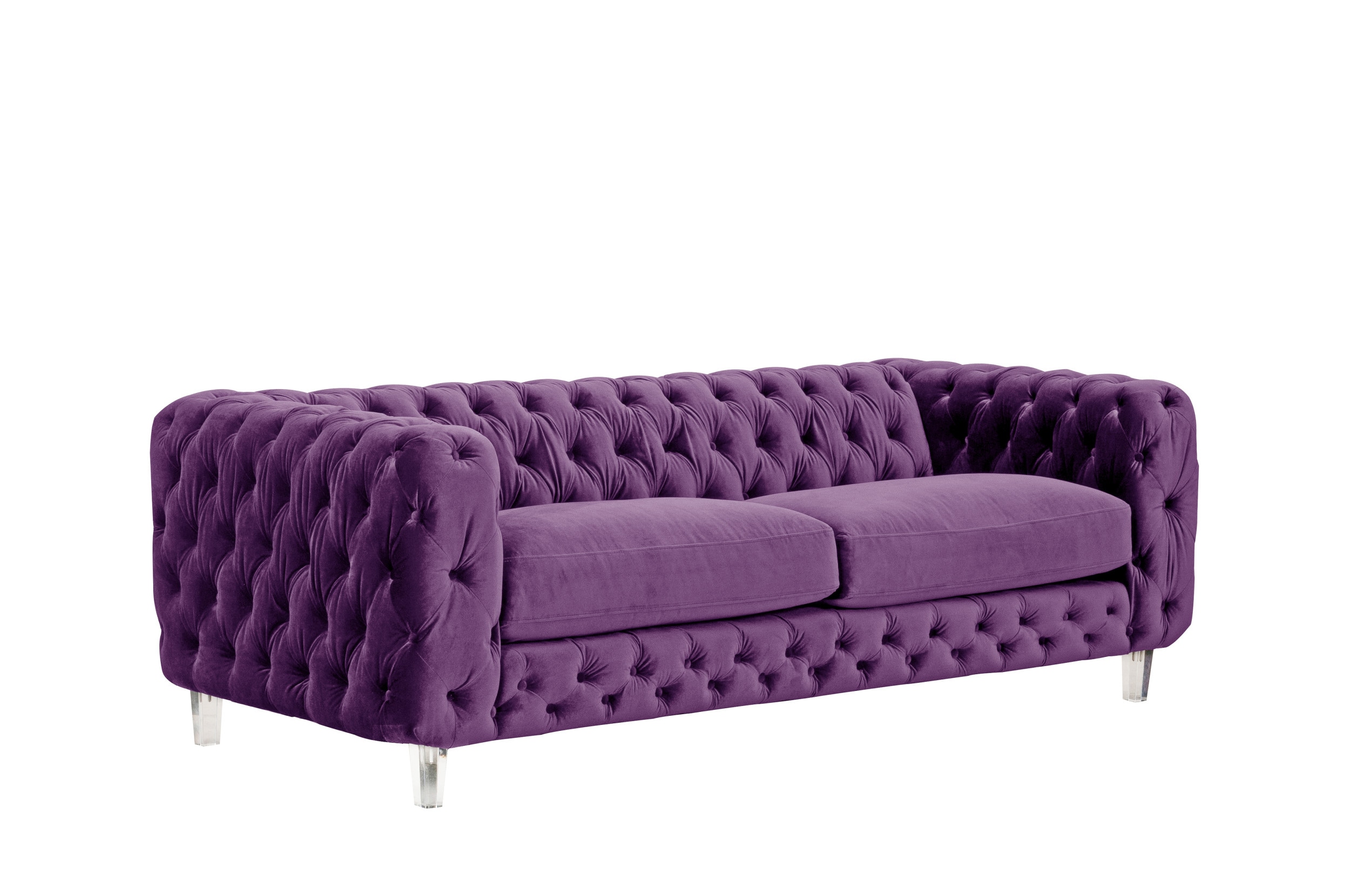 Chic Home Design Syracus 89.25-in Modern Purple Velvet 2-seater Sofa at ...