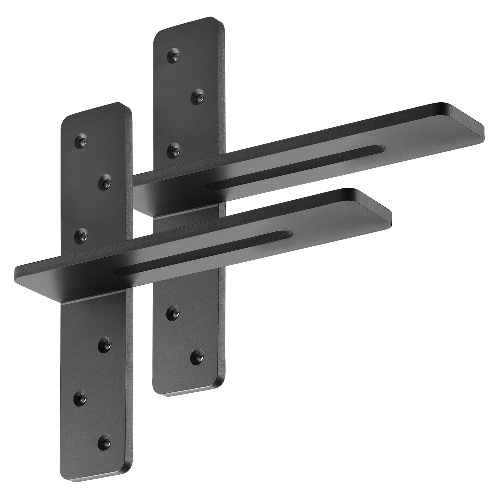 GIVIMO 12-in L x 2.89-in W x 12-in D Heavy Duty Concealed T-Shape Floating Shelf Bracket 2-Pack - 3/8-in Solid Steel Arms with 200-lb Capacity Per Bracket - Anti-Corrosion Coated Countertop and Shelf Support with Screws