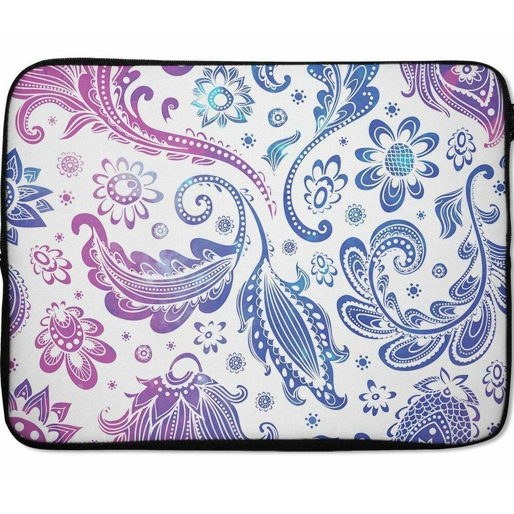 Dell TCHSM008 Embracecase 72374-PG 15.6 in. Ink-Fuzed Neoprene Laptop Sleeve with Purple and Blue Flowered