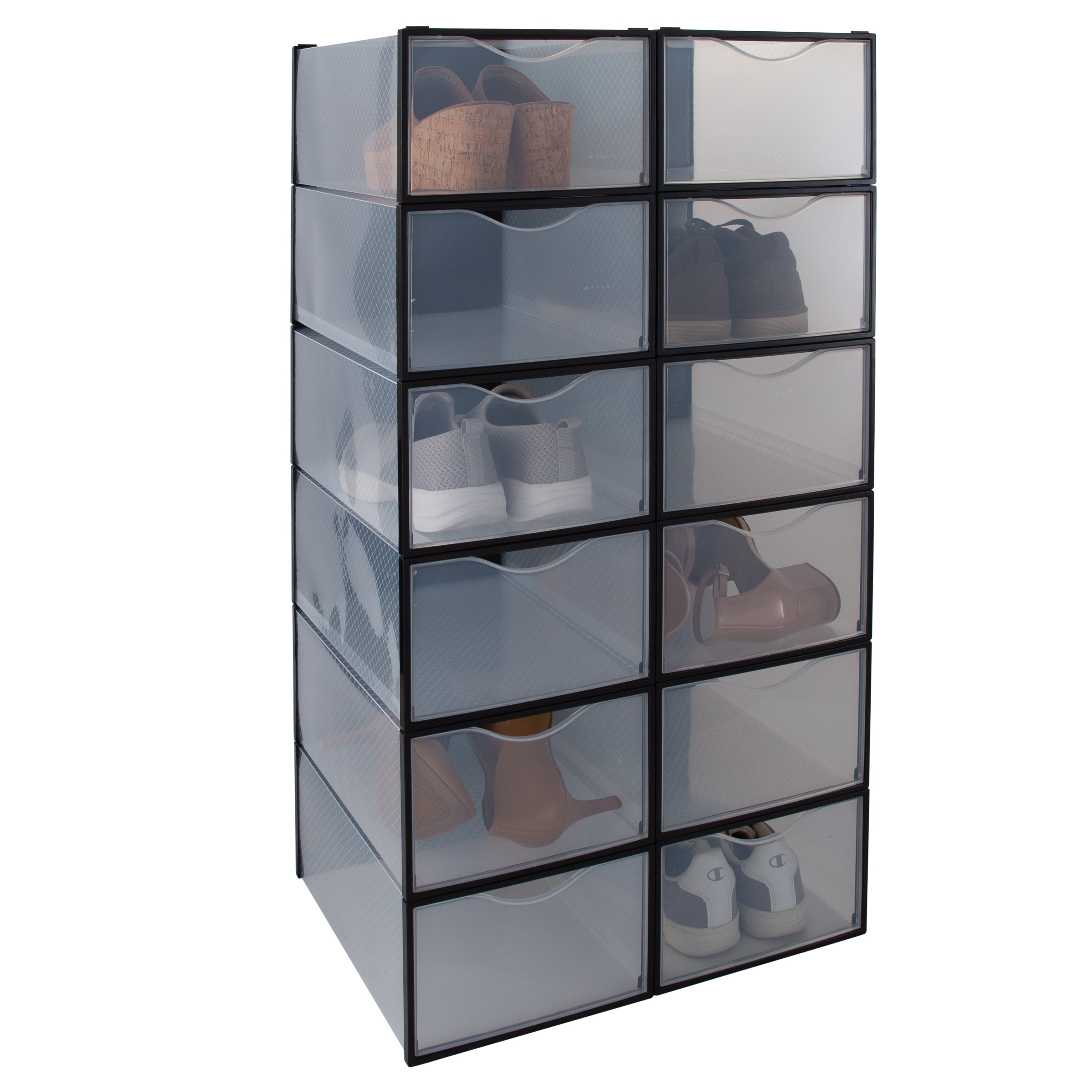 Simplify 9 In W X 5 7 In H X 13 1 In D Black Plastic Stackable Bin In   65945262 