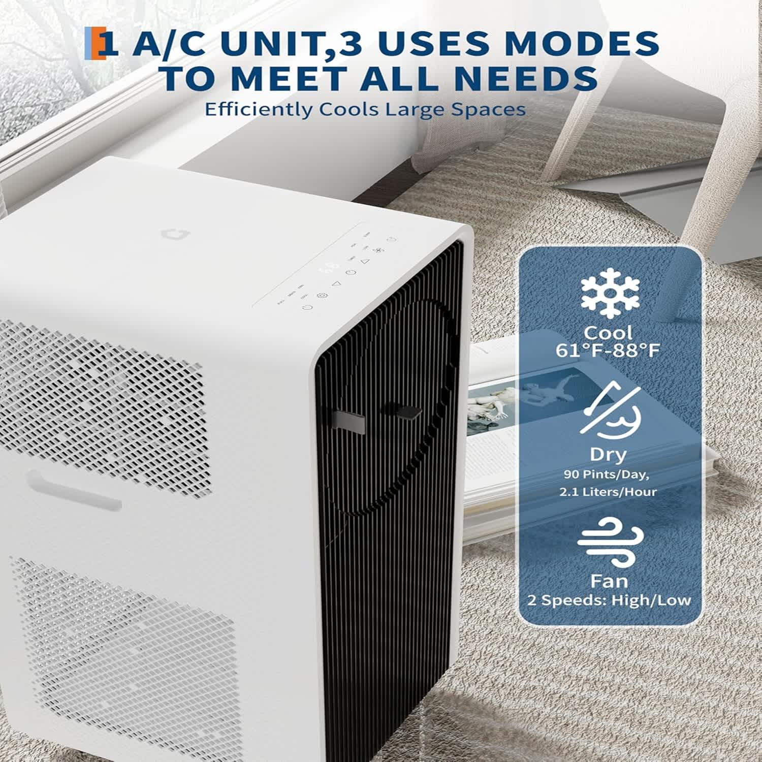 Qeetex 1LSHQQPHK-333NTTF4 Portable-Air-Conditioners - View #4