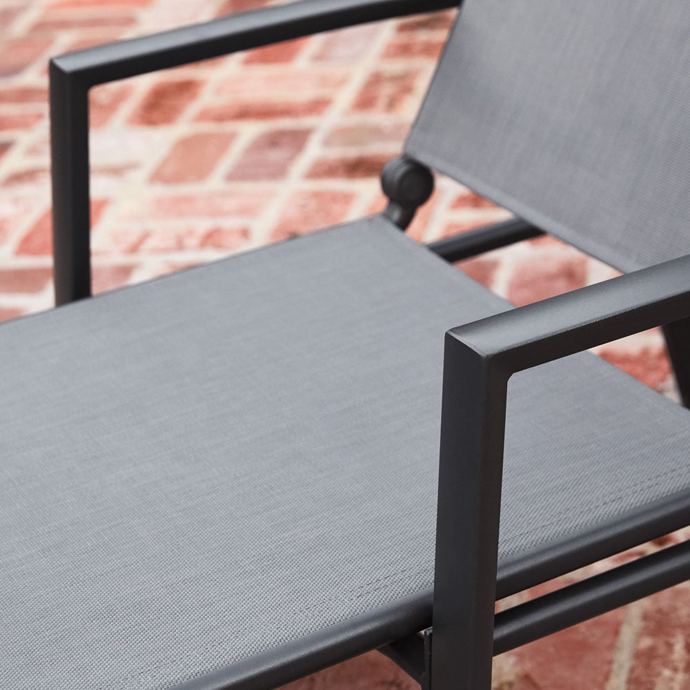 Naples Gray Aluminum Outdoor Chaise Lounge with Adjustable Backrest
