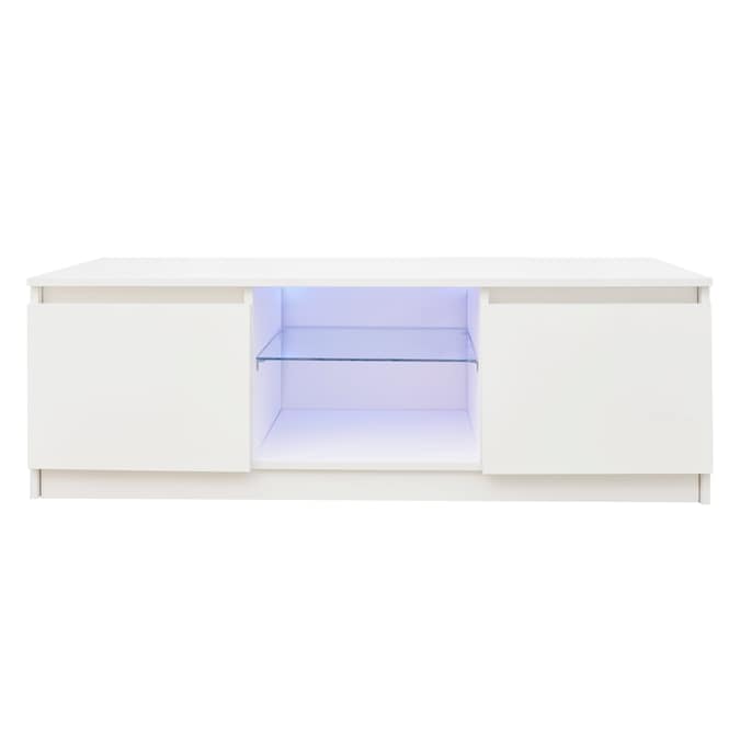 Gzmr Tv Cabinet Whole White, Console Table With Led Lights